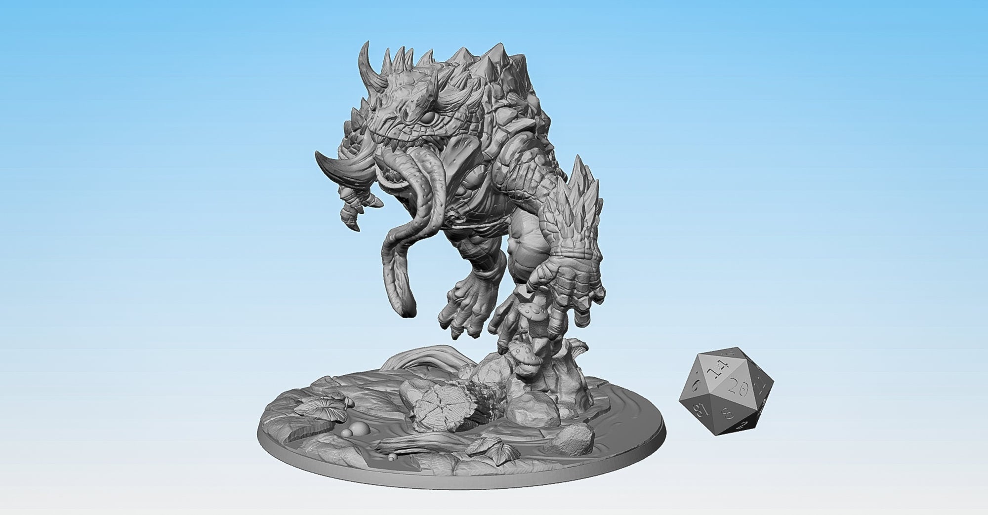 SLAAD "Giant Horned Demonfrog"-Role Playing Miniatures