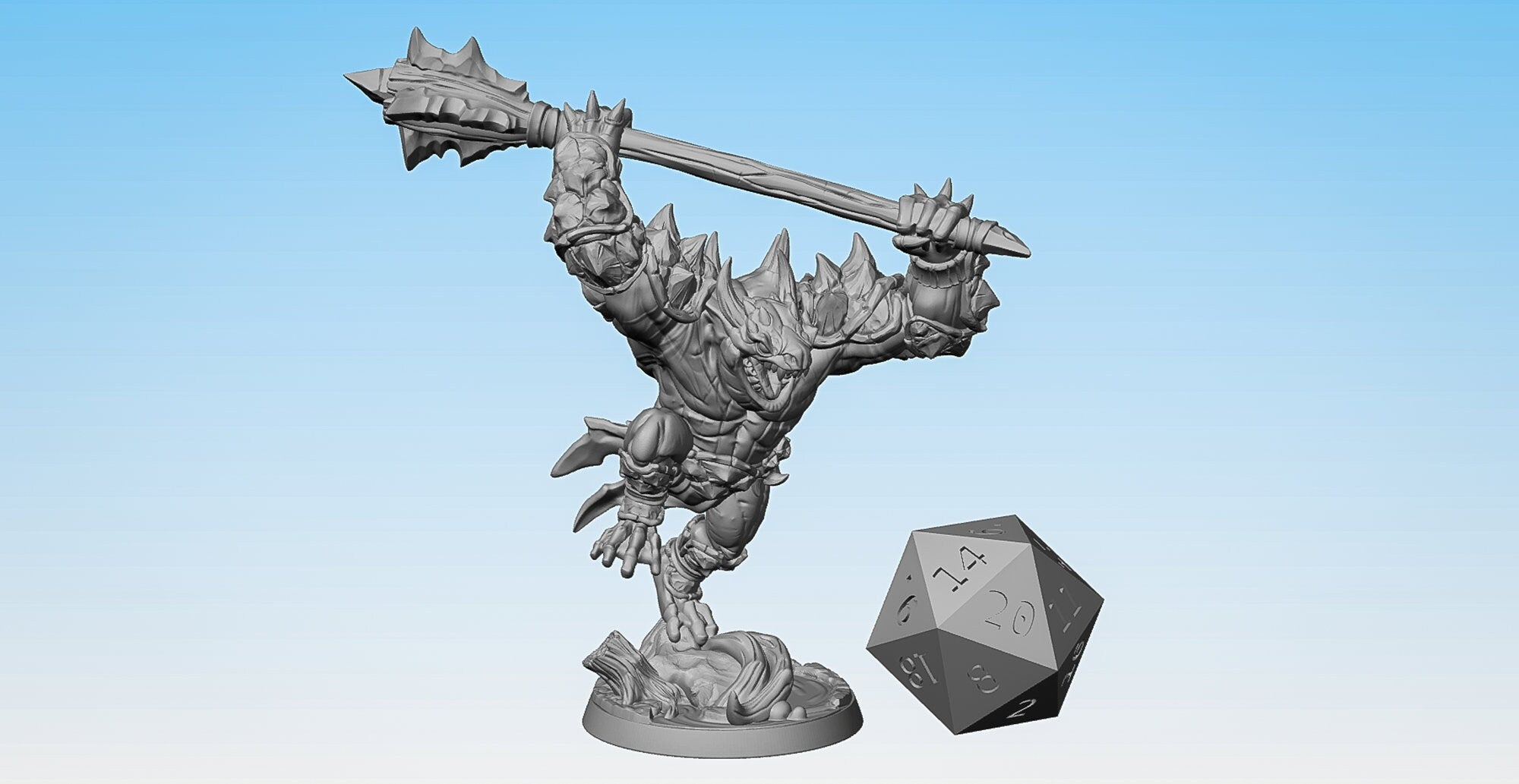 SLAAD BULL F "Smasher" | Dungeons and Dragons | DnD | Pathfinder | Tabletop | RPG | Hero Size | 28 mm-Role Playing Miniatures