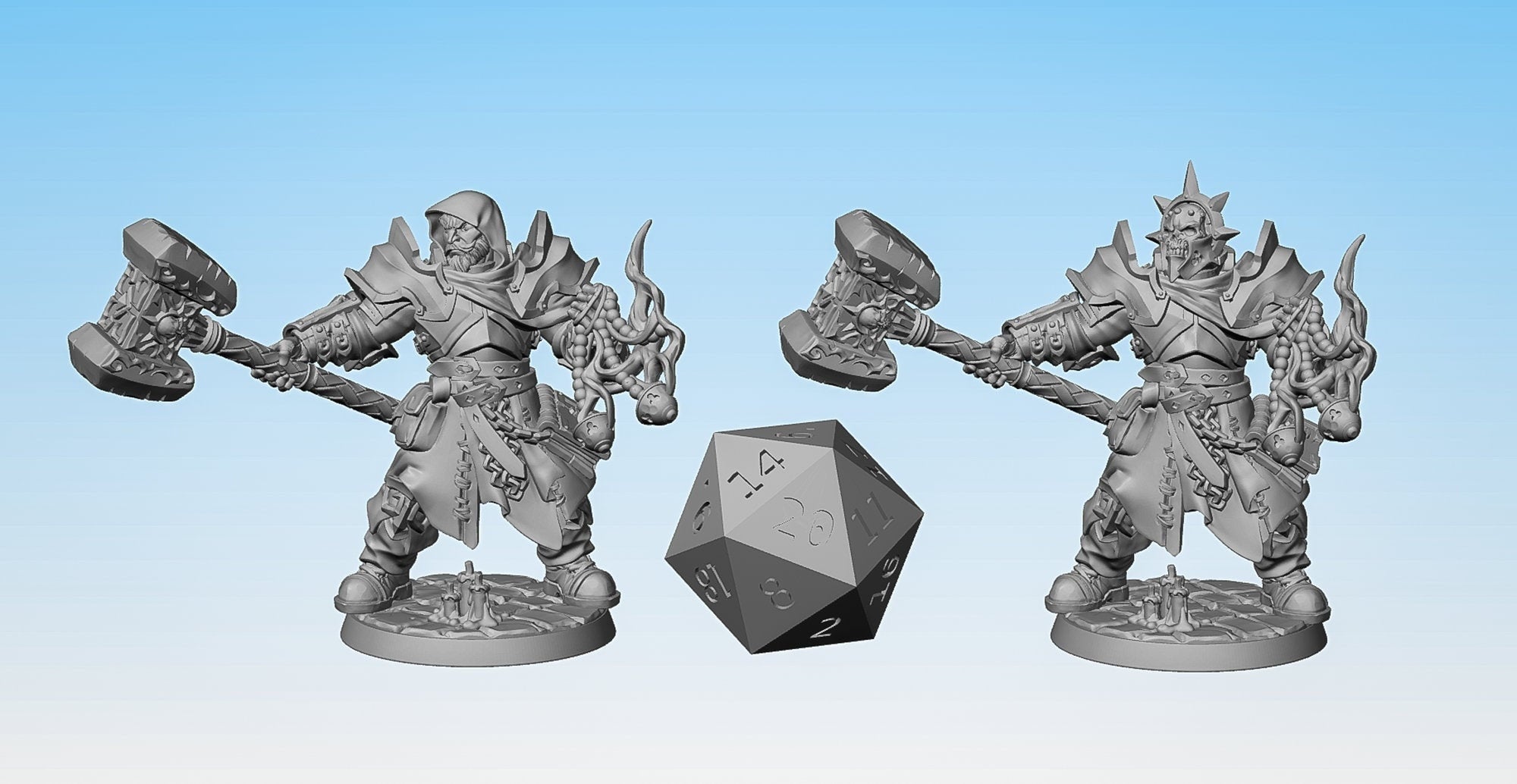 TEMPLAR PALADIN (A) "Hammer & Incense" (m) (2 Versions)-Role Playing Miniatures