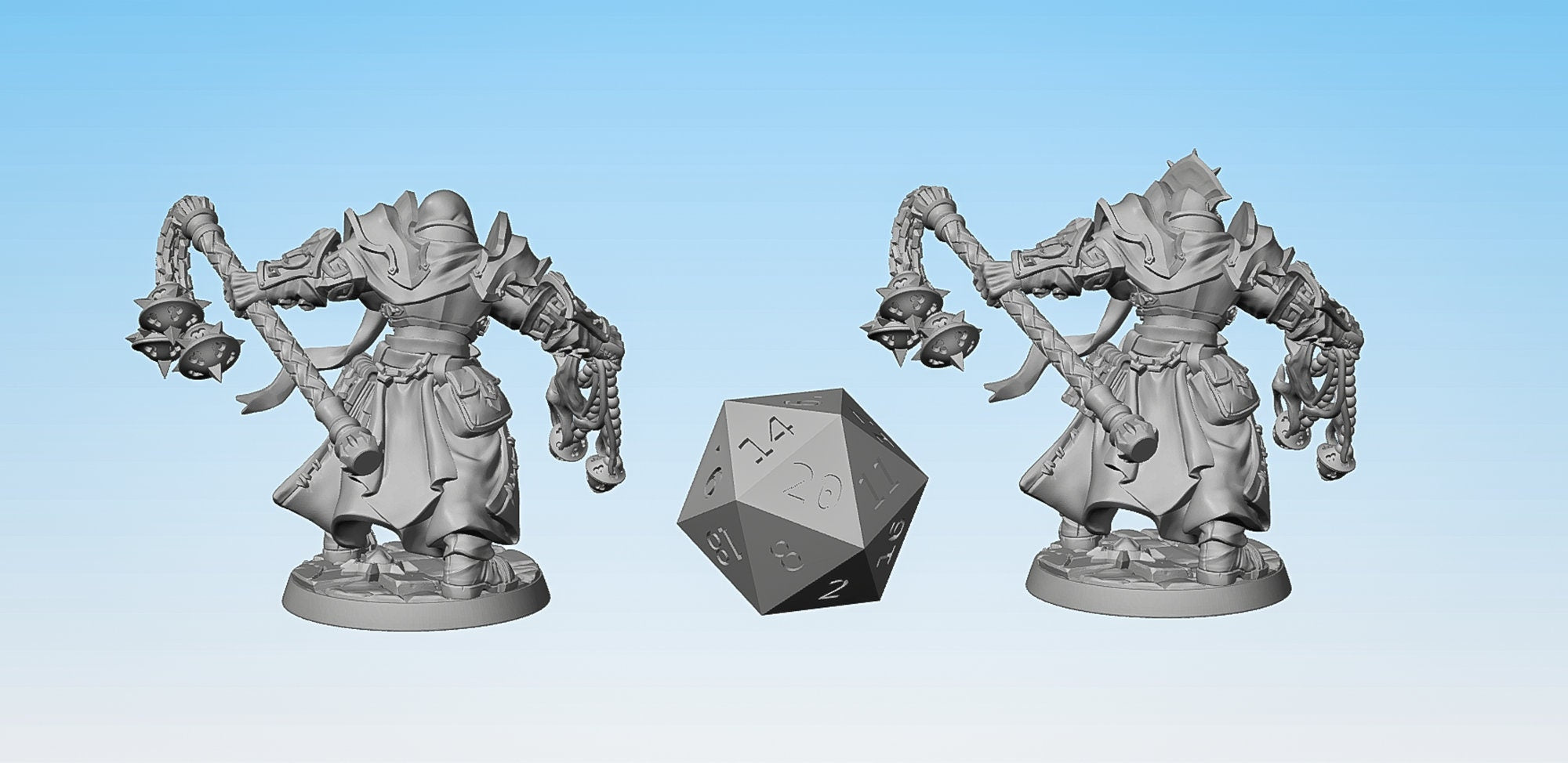 TEMPLAR PALADIN (D) "Flail & Inzense" (f) (2 Versions) | Dungeons and Dragons | DnD | Pathfinder | Tabletop | RPG | Hero Size | 28 mm-Role Playing Miniatures