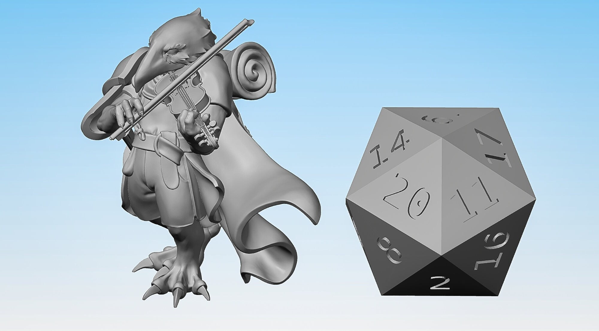 KENKU BARD | Dungeons and Dragons | DnD | Pathfinder | Tabletop | RPG | Hero Size | 28 mm-Role Playing Miniatures