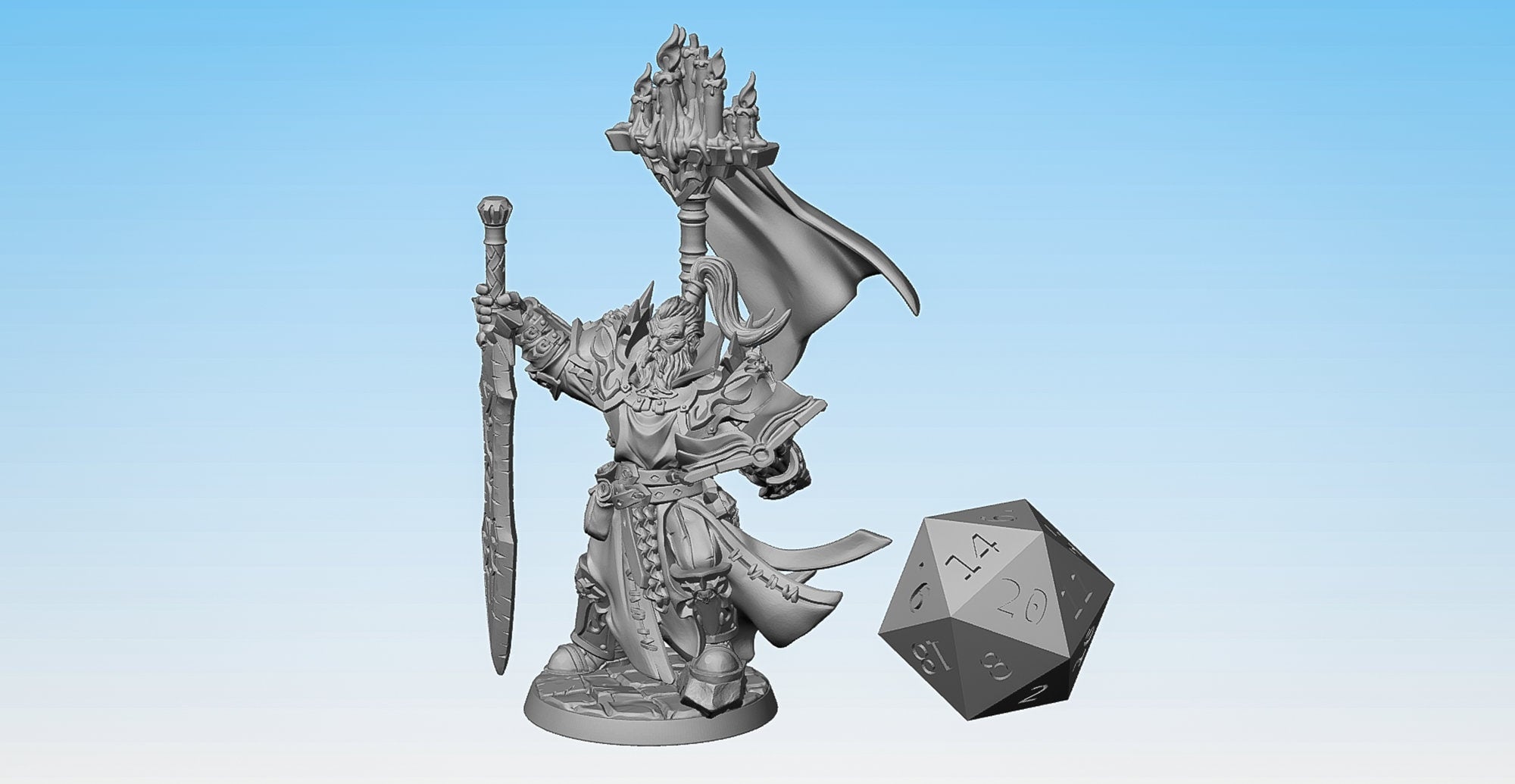 PALADIN "Lord Commander Casymir" | Dungeons and Dragons | DnD | Pathfinder | Tabletop | RPG | Hero Size | 28 mm-Role Playing Miniatures