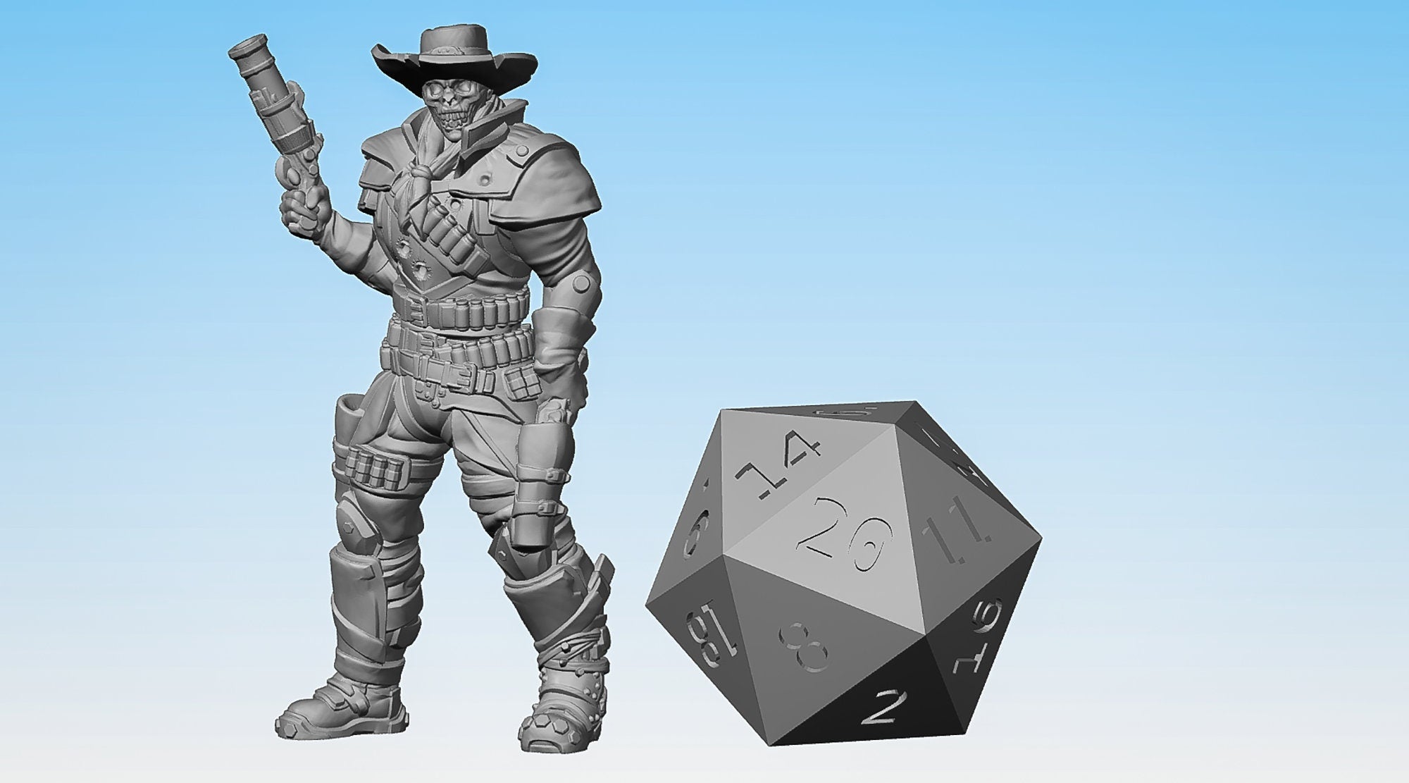 CURSED GUNSLINGER | Dungeons and Dragons | DnD | Pathfinder | Tabletop | RPG | Hero Size | 28 mm-Role Playing Miniatures