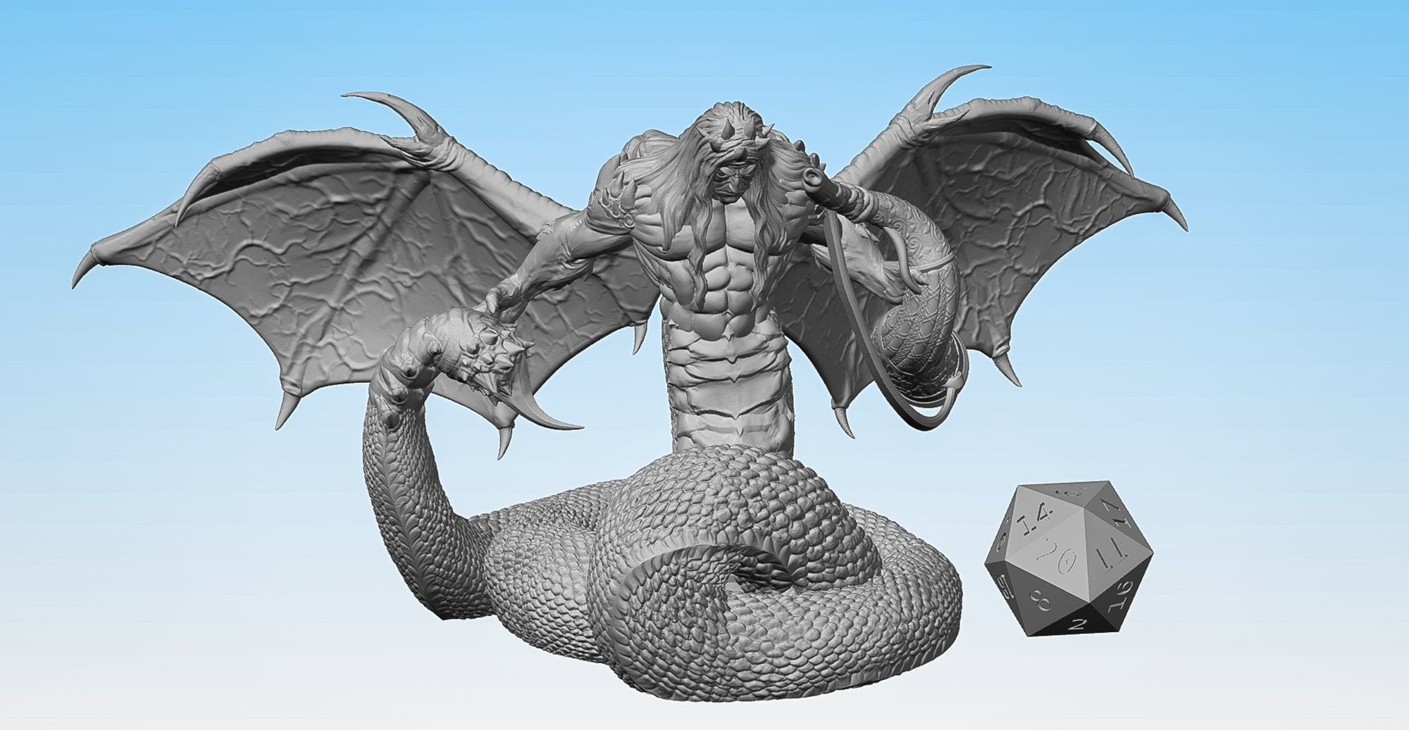 SERPENTINE ARCHDEMON | Dungeons and Dragons | DnD | Pathfinder | Starfinder | Tabletop | RPG | Hero Size | 28 mm-Role Playing Games