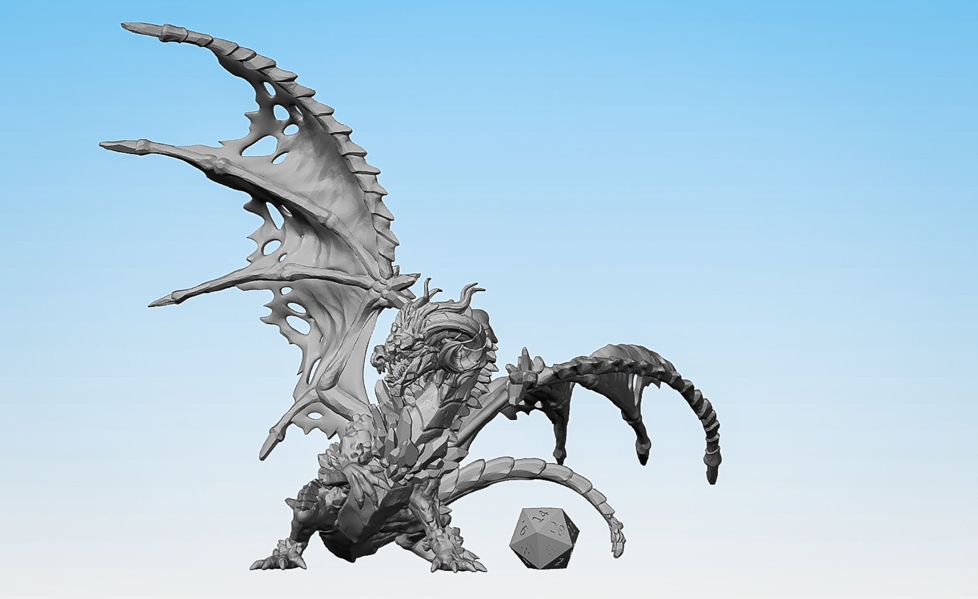 FROST DRAGON | Dungeons and Dragons | DnD | Pathfinder | Starfinder | Tabletop | RPG | Hero Size | 28 mm-Role Playing Games