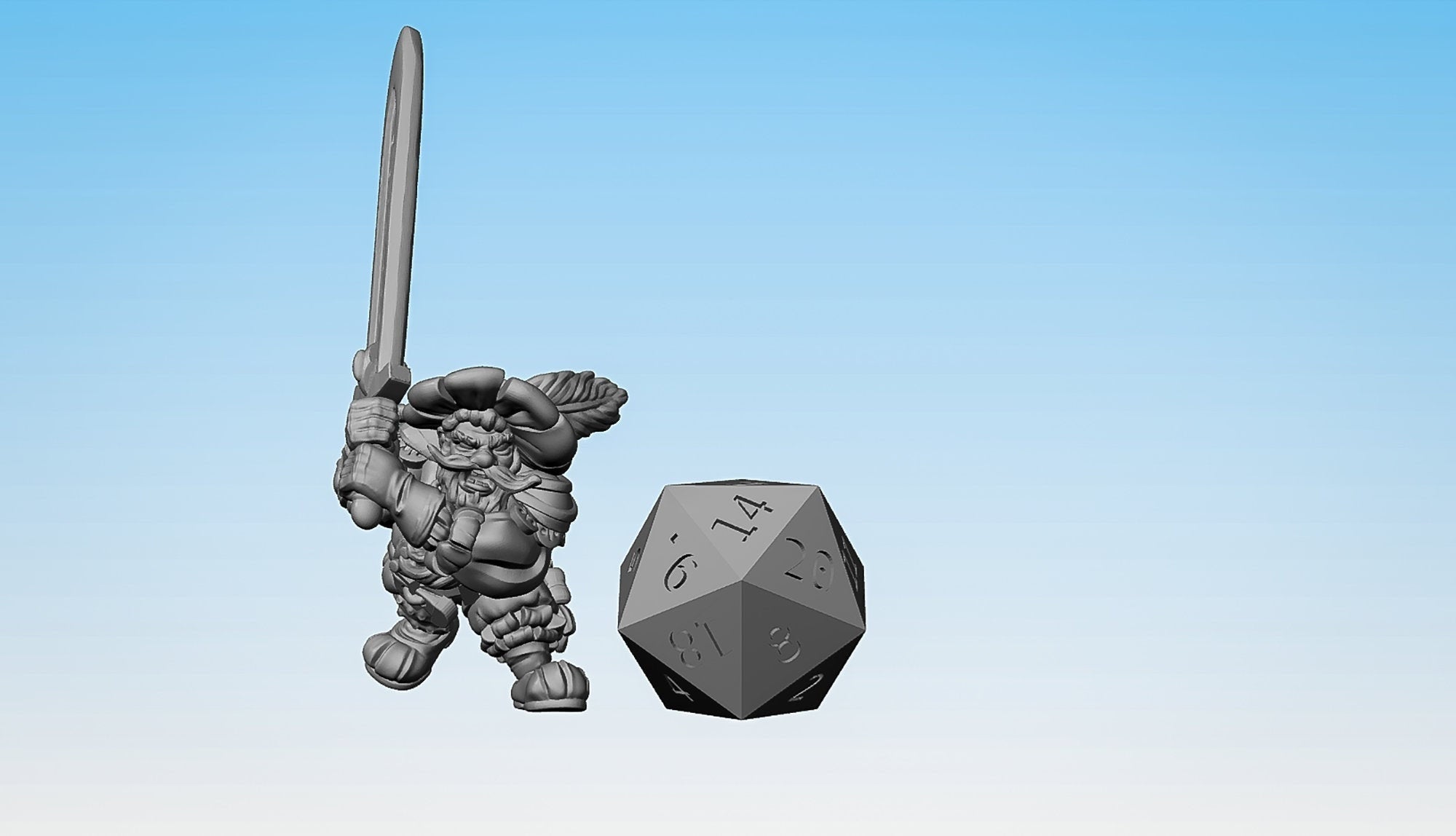 DWARF "Landsknecht" | Dungeons and Dragons | DnD | Pathfinder | Tabletop | RPG | Hero Size | 28 mm-Role Playing Miniatures