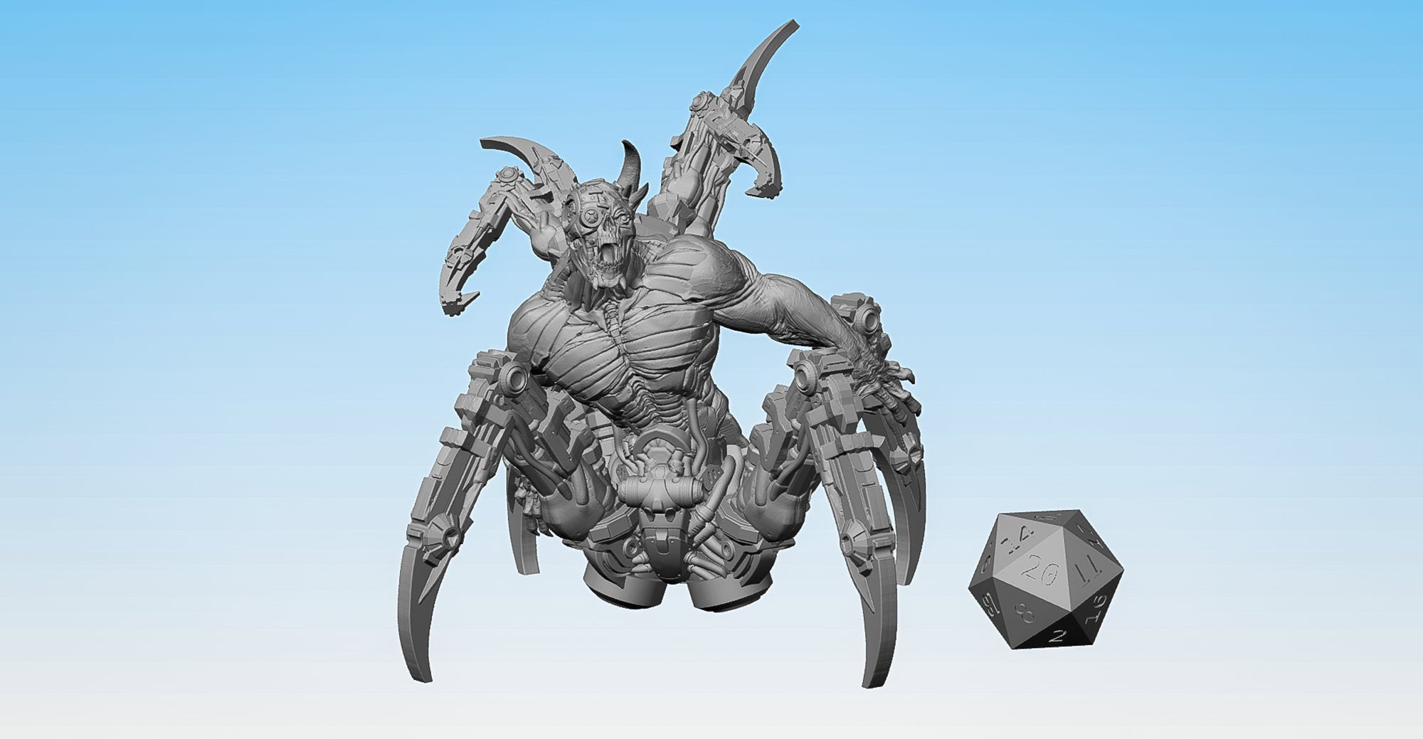 CYBORG DEMON | Dungeons and Dragons | DnD | Pathfinder | Starfinder | Tabletop | RPG | Hero Size | 28 mm-Role Playing Games