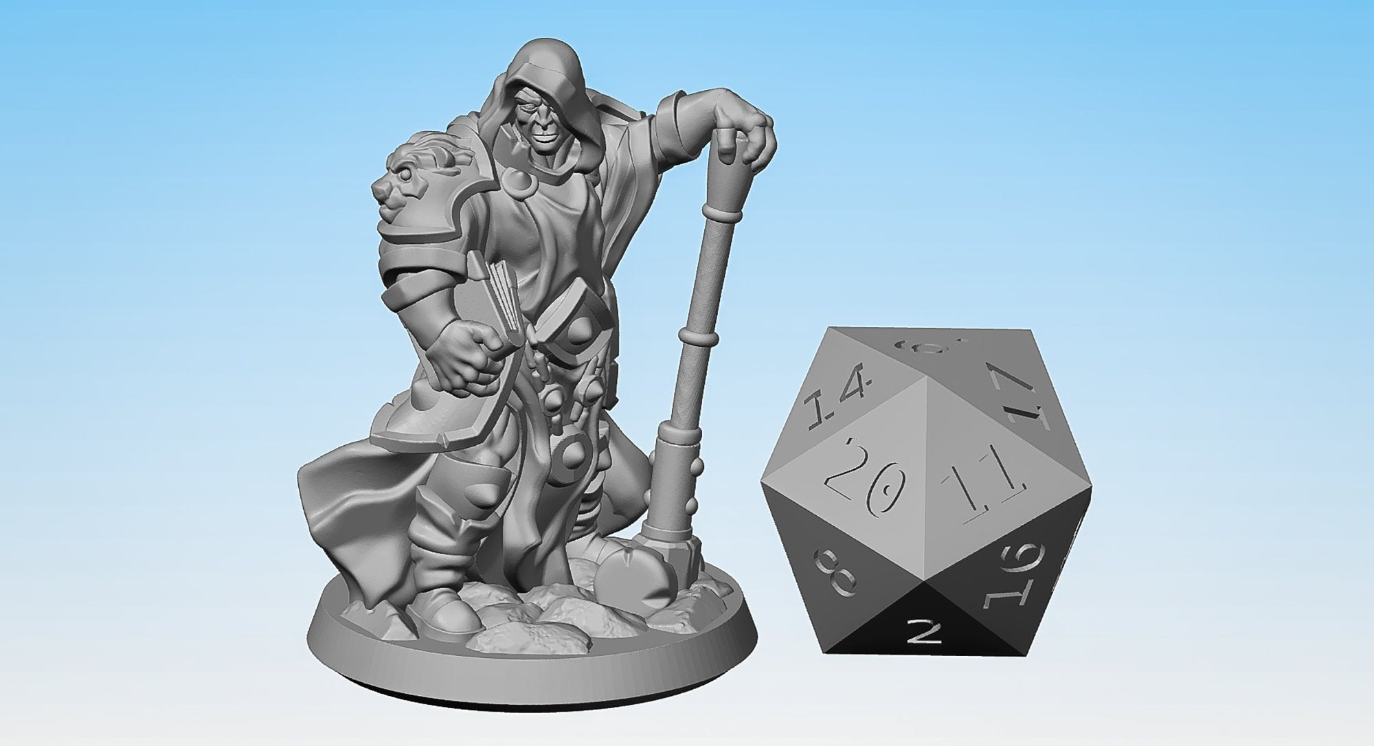CLERIC "Great Hammer" | Dungeons and Dragons | DnD | Pathfinder | Tabletop | RPG | Hero Size | 28 mm-Role Playing Miniatures