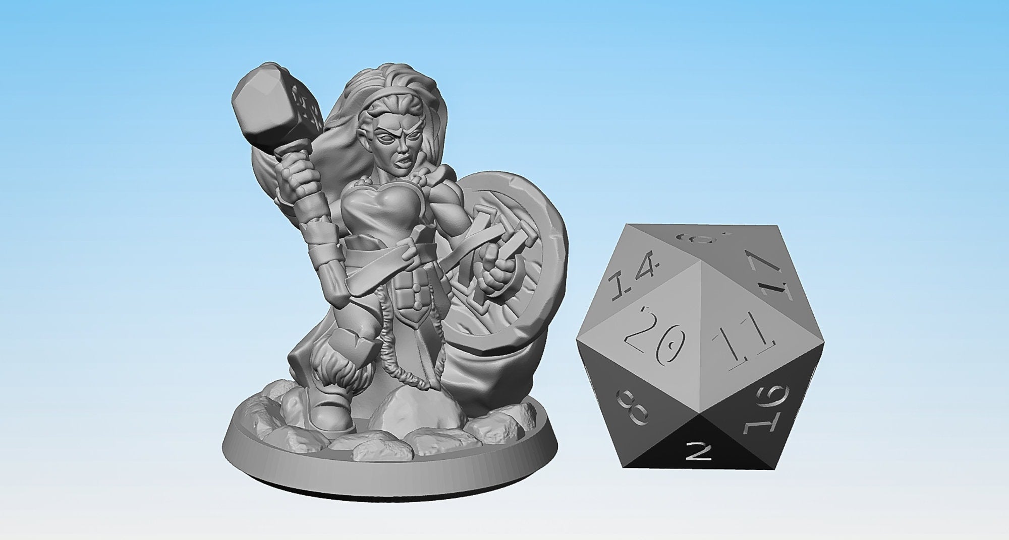 DWARF (f) "Paladin / Fighter"-Role Playing Miniatures
