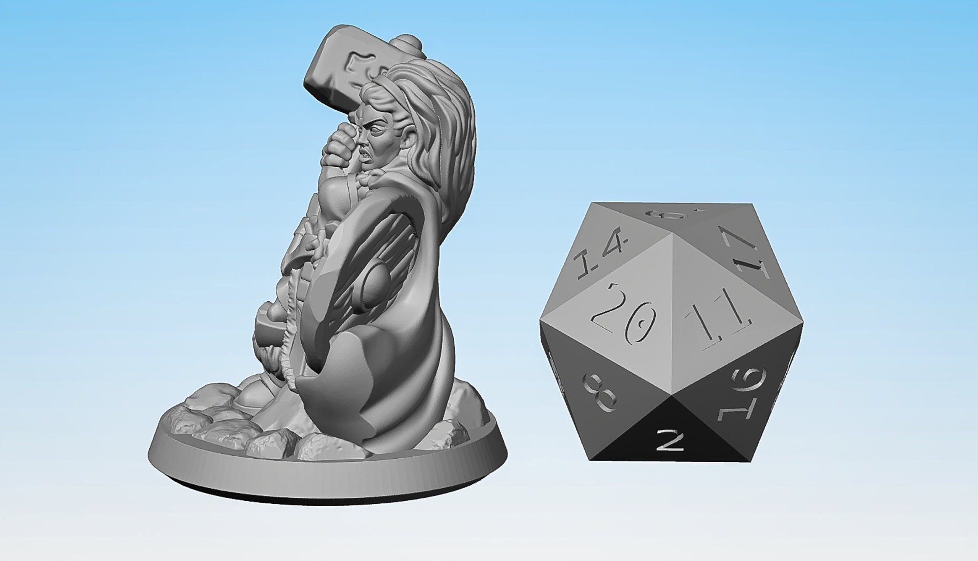 DWARF (f) "Paladin / Fighter"-Role Playing Miniatures