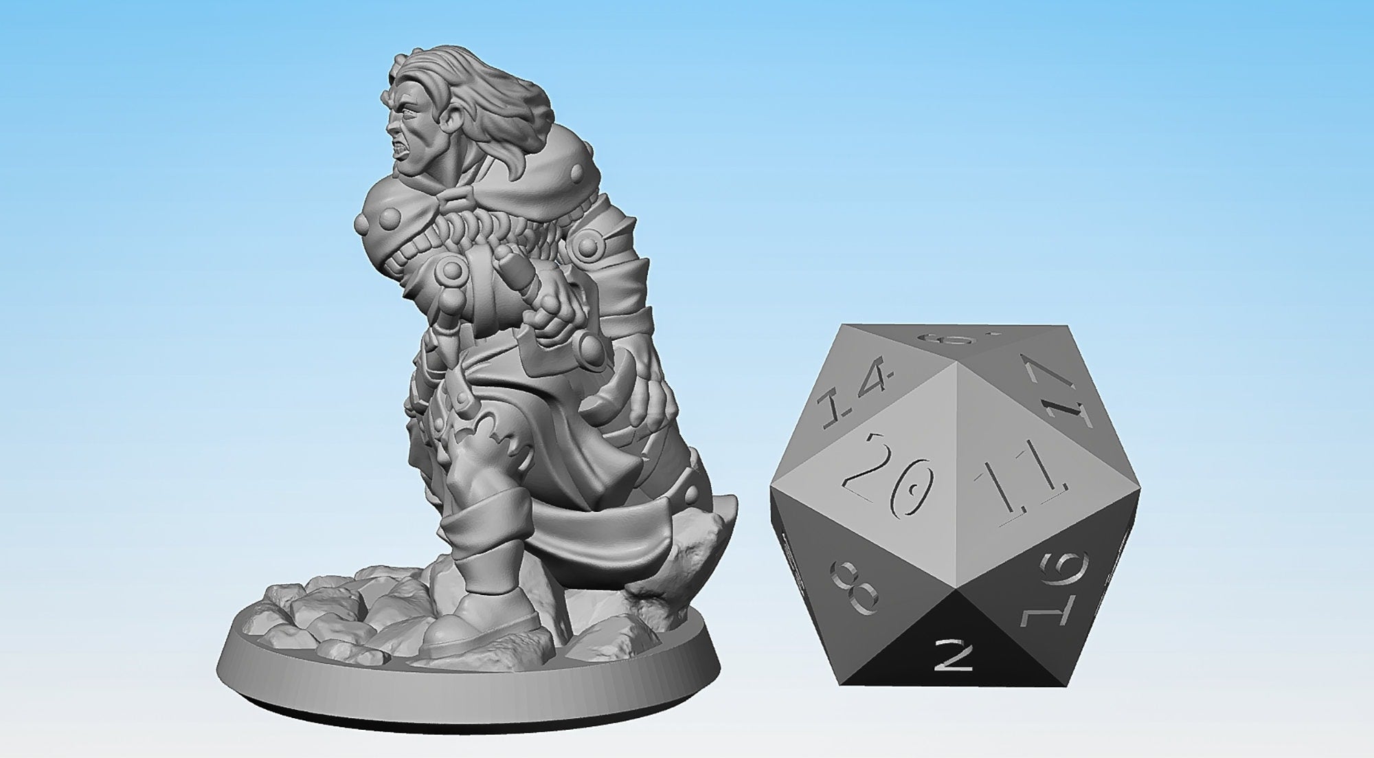 HUMAN "Fighter" | Dungeons and Dragons | DnD | Pathfinder | Tabletop | RPG | Hero Size | 28 mm-Role Playing Miniatures