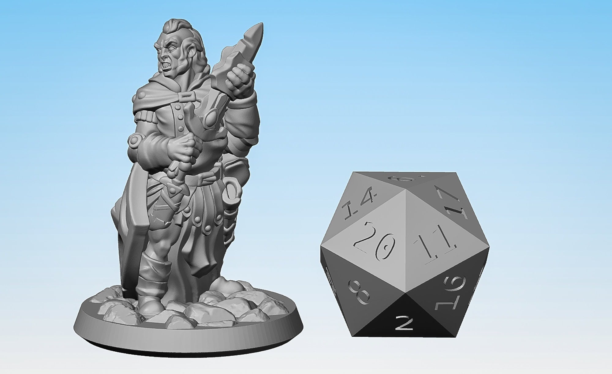 HUMAN "Veteran Fighter" | Dungeons and Dragons | DnD | Pathfinder | Tabletop | RPG | Hero Size | 28 mm-Role Playing Miniatures