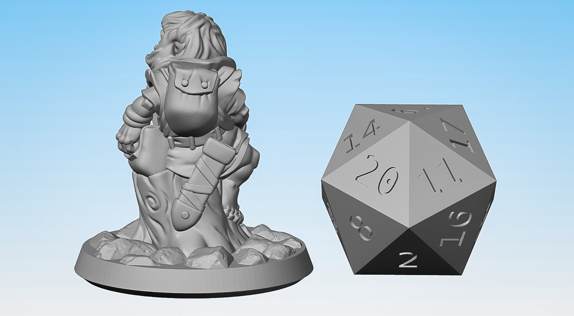 GNOME (f) "Adventurer" | Dungeons and Dragons | DnD | Pathfinder | Tabletop | RPG | Hero Size | 28 mm-Role Playing Miniatures