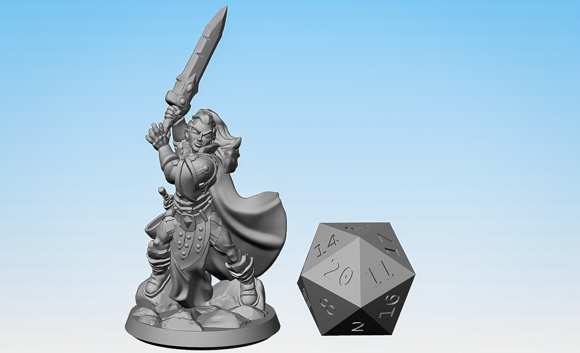 PALADIN (f) "Vengeance" | Dungeons and Dragons | DnD | Pathfinder | Tabletop | RPG | Hero Size | 28 mm-Role Playing Miniatures