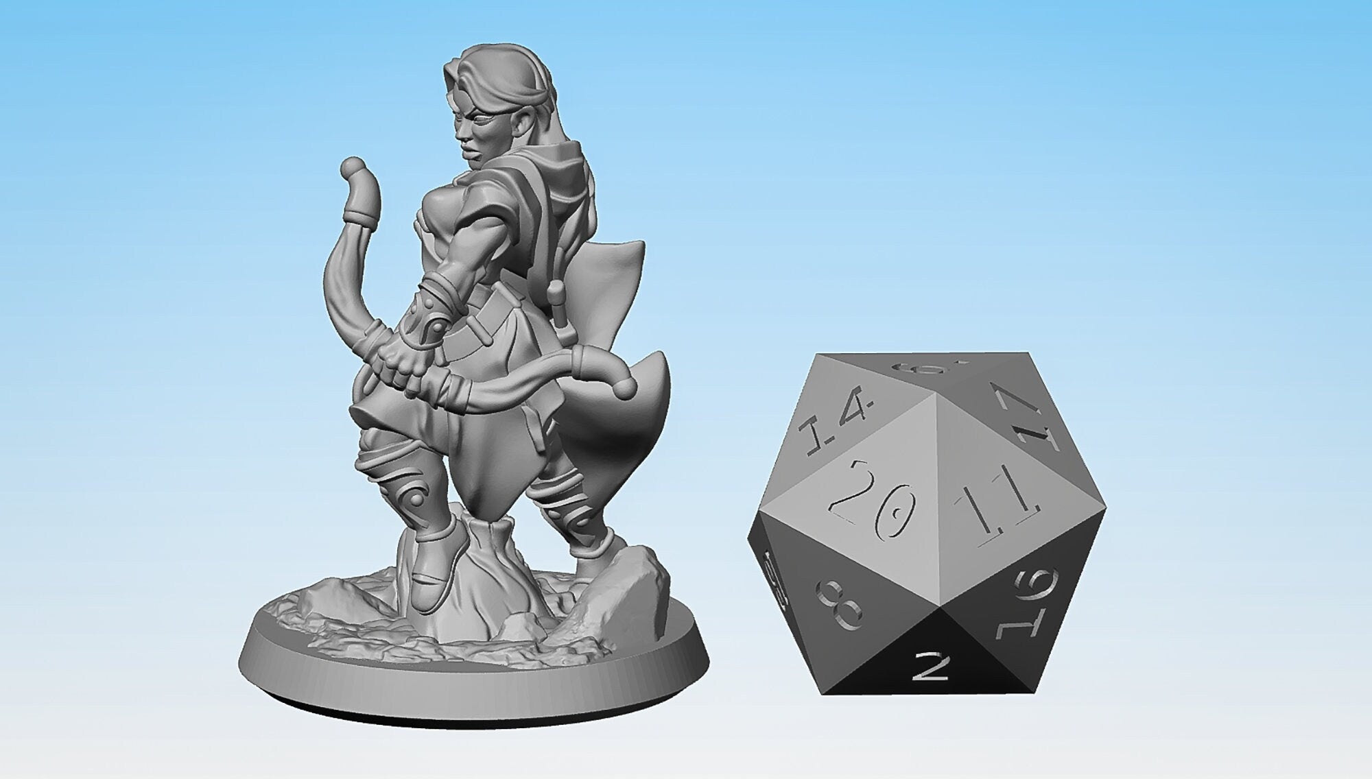 RANGER (f) "Trueshot" | Dungeons and Dragons | DnD | Pathfinder | Tabletop | RPG | Hero Size | 28 mm-Role Playing Miniatures