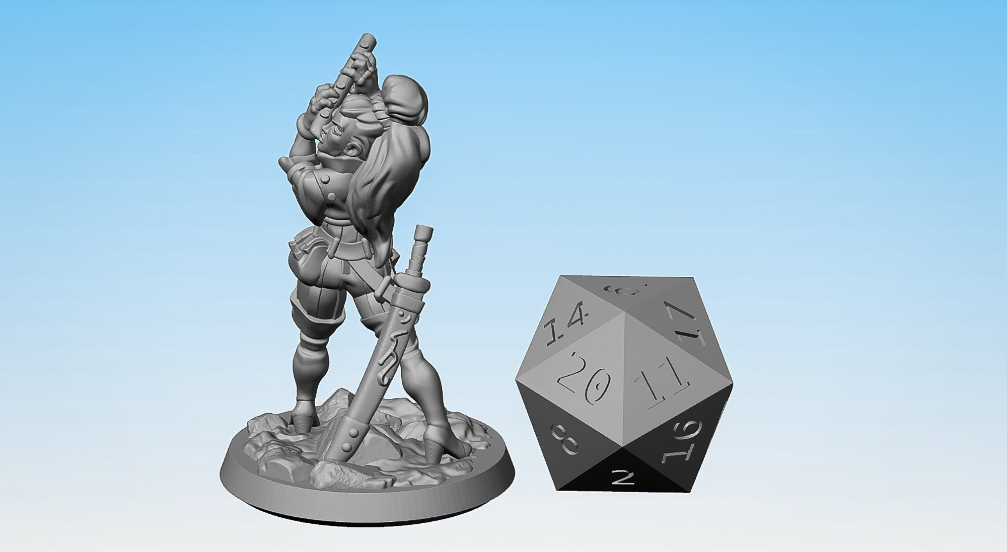 BARD (f) "Flute" | Dungeons and Dragons | DnD | Pathfinder | Tabletop | RPG | Hero Size | 28 mm-Role Playing Miniatures