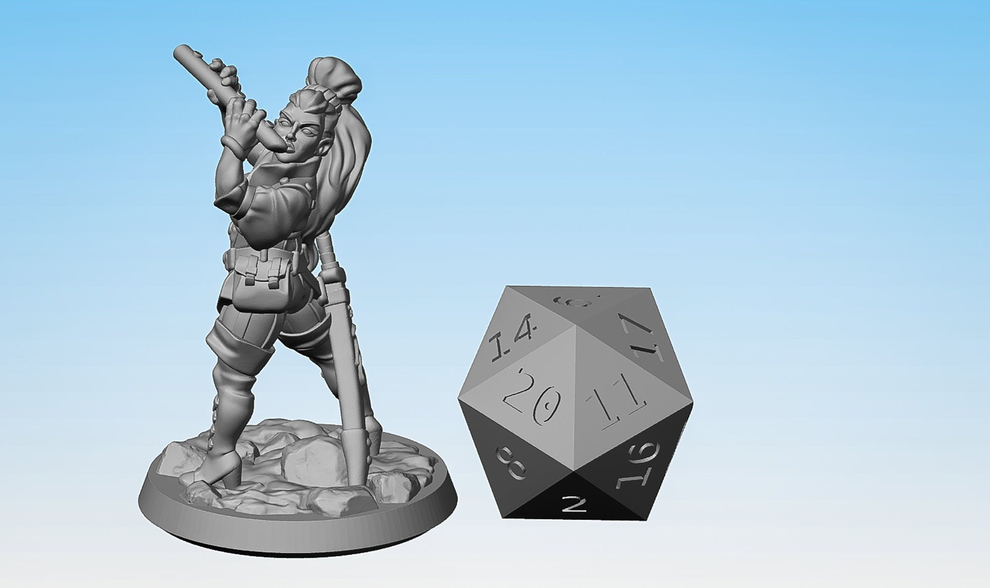 BARD (f) "Flute" | Dungeons and Dragons | DnD | Pathfinder | Tabletop | RPG | Hero Size | 28 mm-Role Playing Miniatures