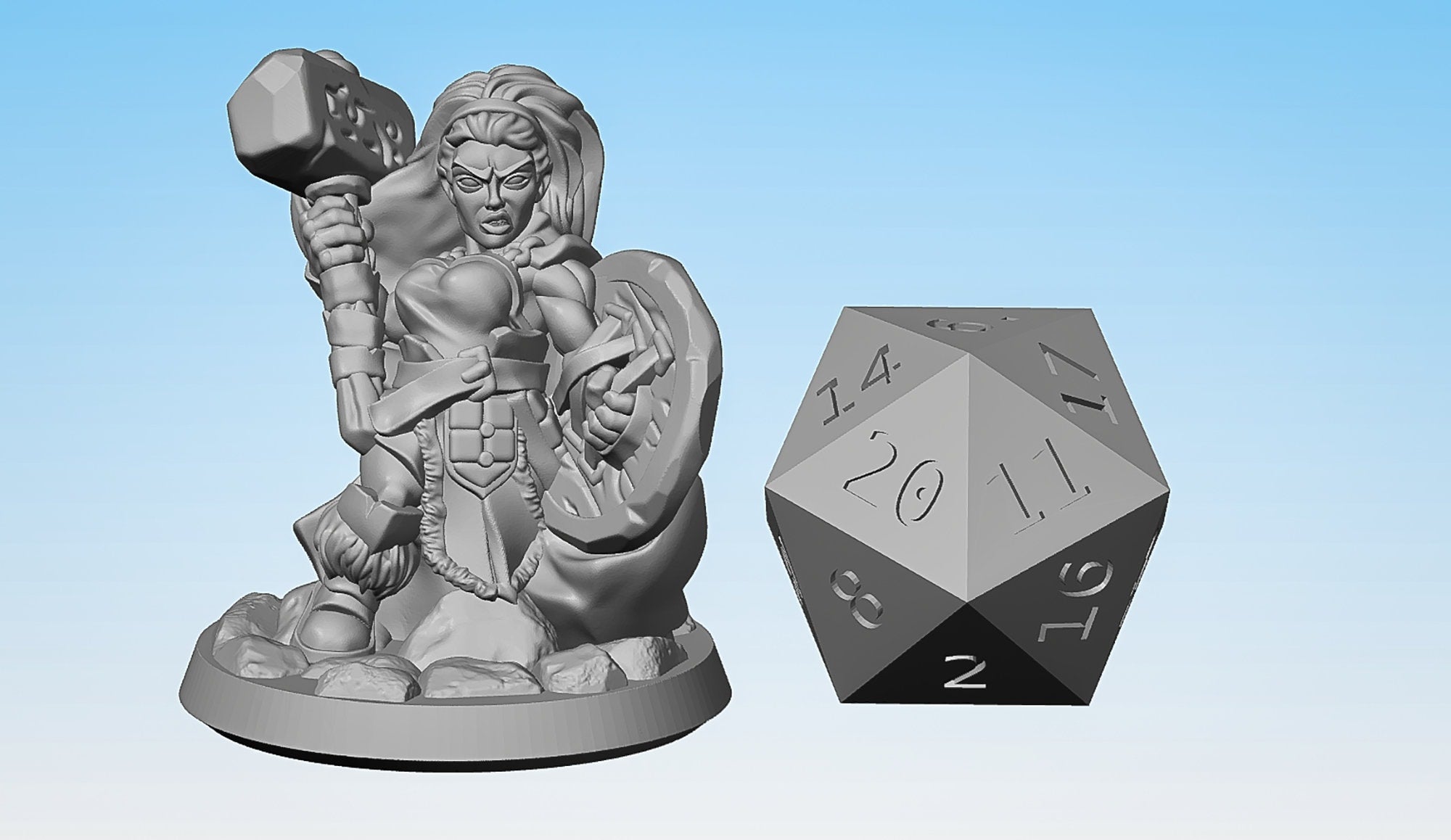 DWARF (f) "Paladin / Fighter"-Role Playing Miniatures