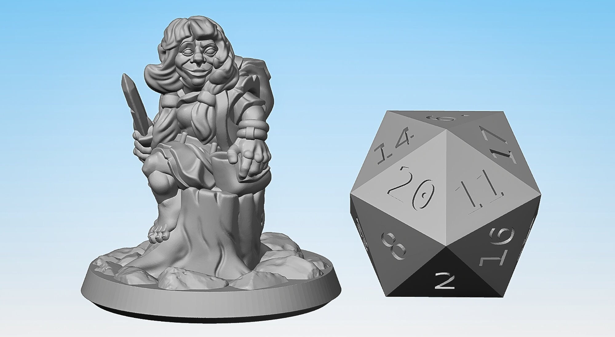 GNOME (f) "Adventurer" | Dungeons and Dragons | DnD | Pathfinder | Tabletop | RPG | Hero Size | 28 mm-Role Playing Miniatures