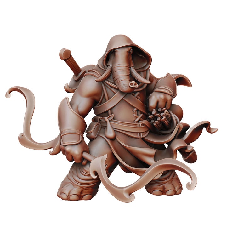 LOXODON RANGER | Dungeons and Dragons | DnD | Pathfinder | Tabletop | RPG | Hero Size | 28 mm-Role Playing Miniatures