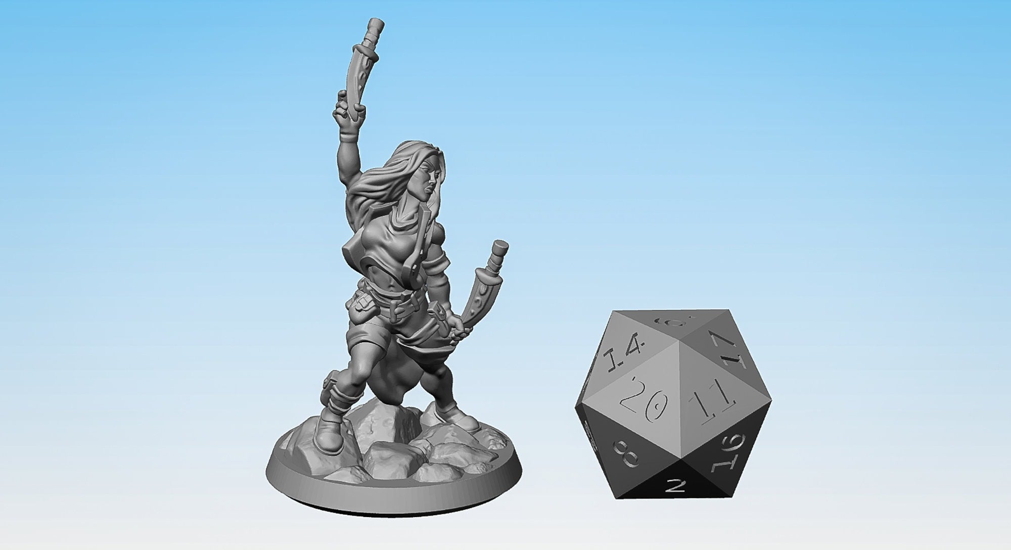 ROGUE "Mistress of Daggers" | Dungeons and Dragons | DnD | Pathfinder | Tabletop | RPG | Hero Size | 28 mm-Role Playing Miniatures