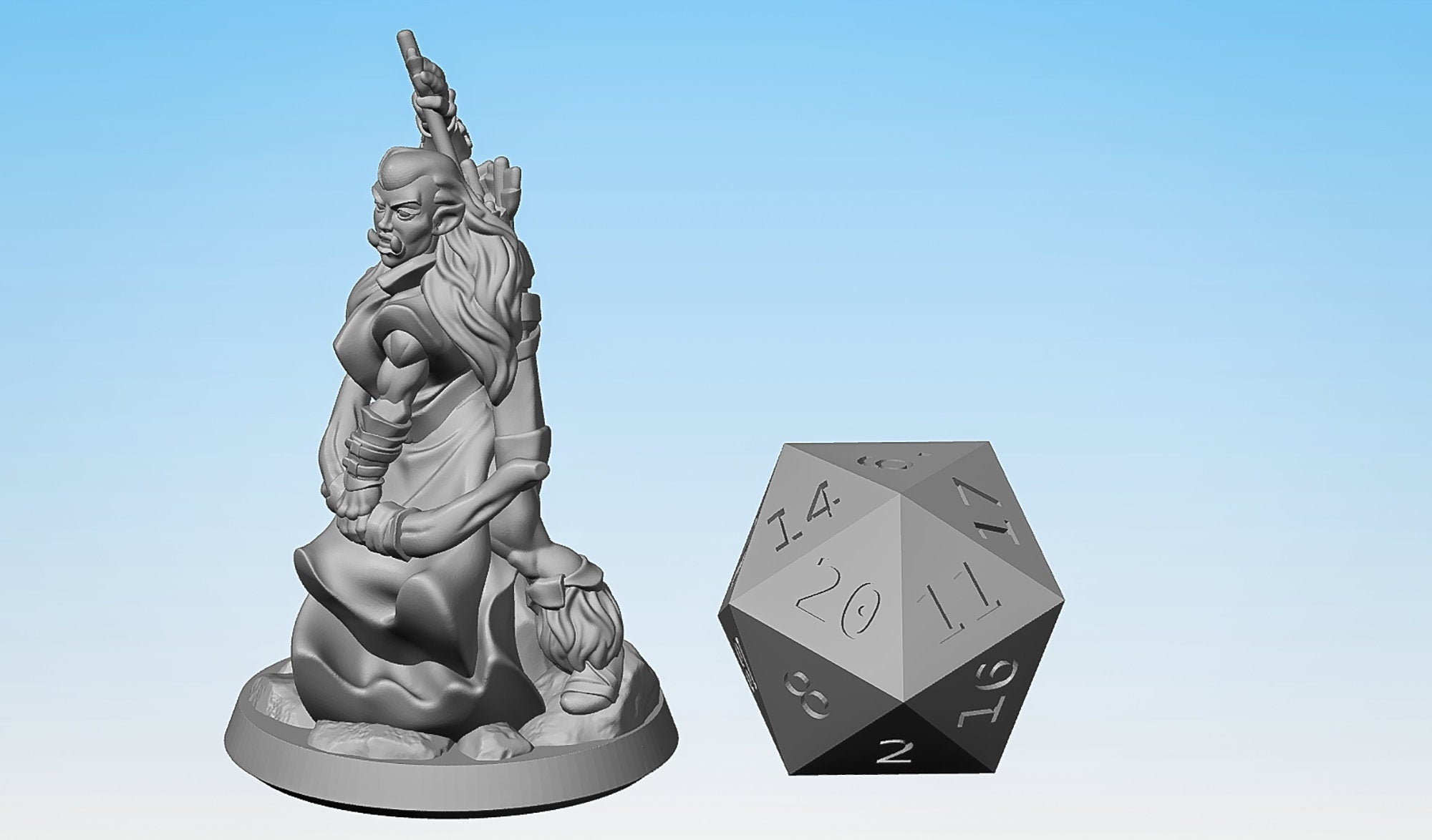 HALF-ORC Ranger (f) | Dungeons and Dragons | DnD | Pathfinder | Tabletop | RPG | Hero Size | 28 mm-Role Playing Miniatures