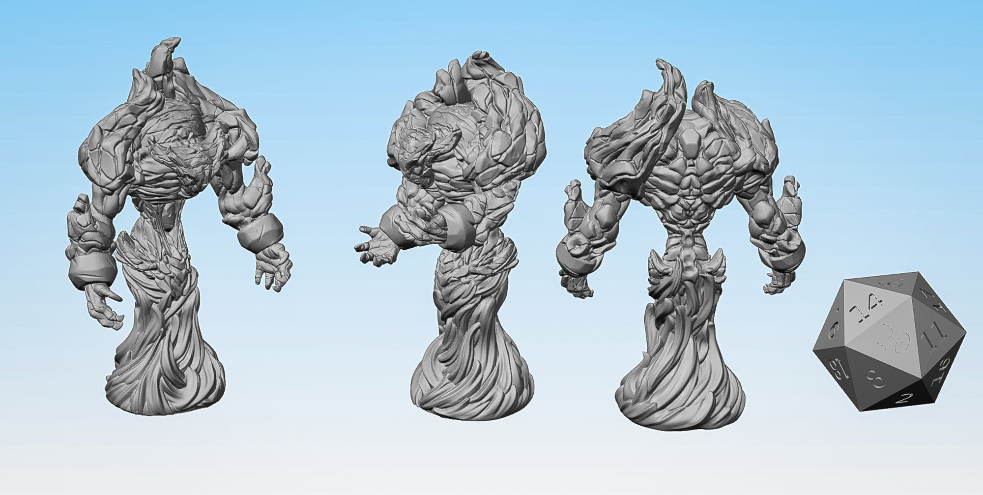 FIRE GOLEM, 3 Versions | Dungeons and Dragons | DnD | Pathfinder | Tabletop | RPG | Hero Size | 28 mm-Role Playing Miniatures
