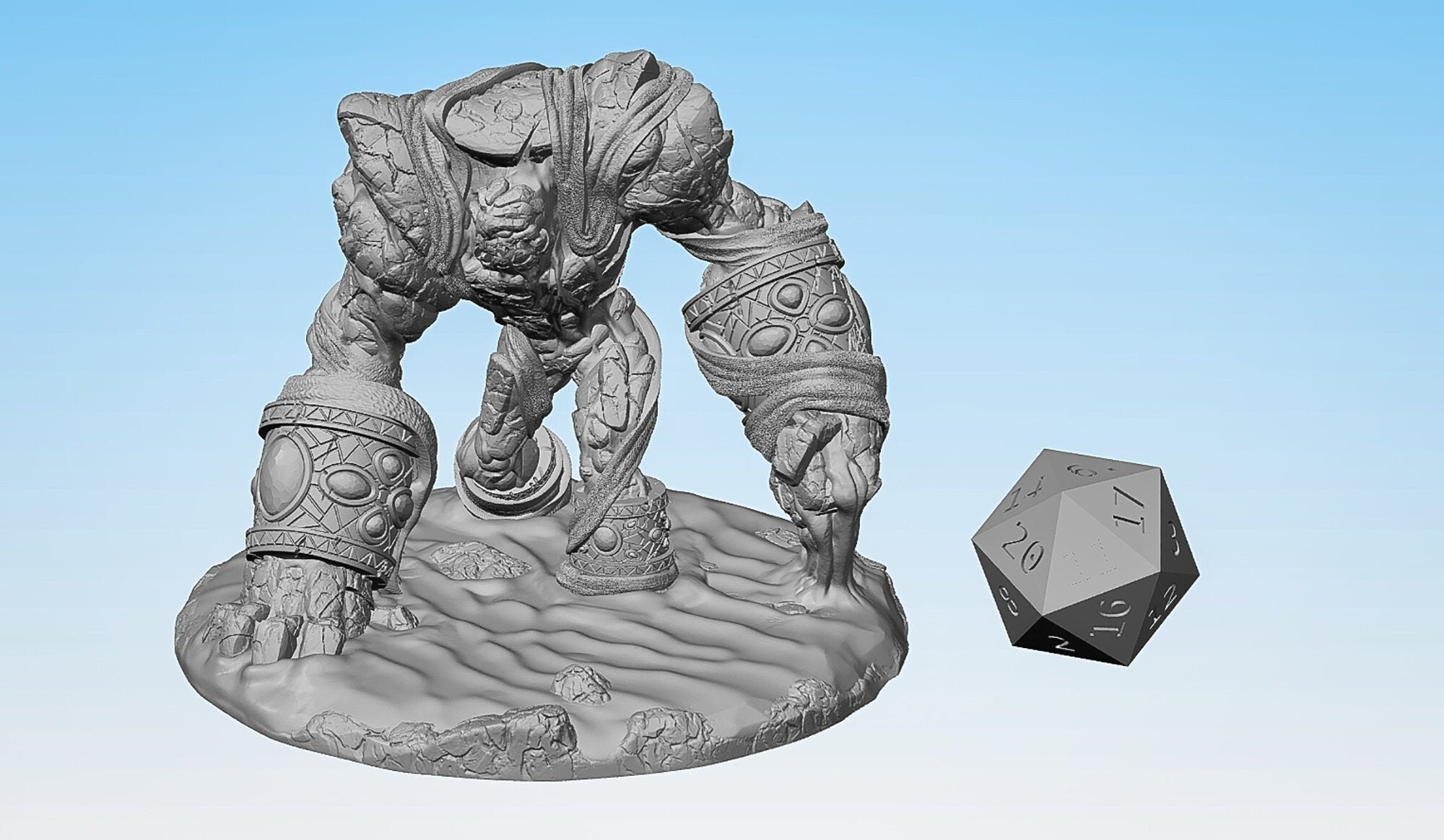 DESERT GOLEM | Dungeons and Dragons | DnD | Pathfinder | Tabletop | RPG | Hero Size | 28 mm-Role Playing Miniatures