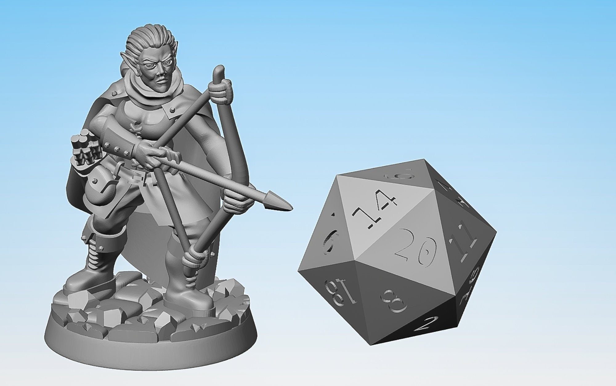 BANDIT "Ranger" | Dungeons and Dragons | DnD | Pathfinder | Tabletop | RPG | Hero Size | 28 mm-Role Playing Miniatures