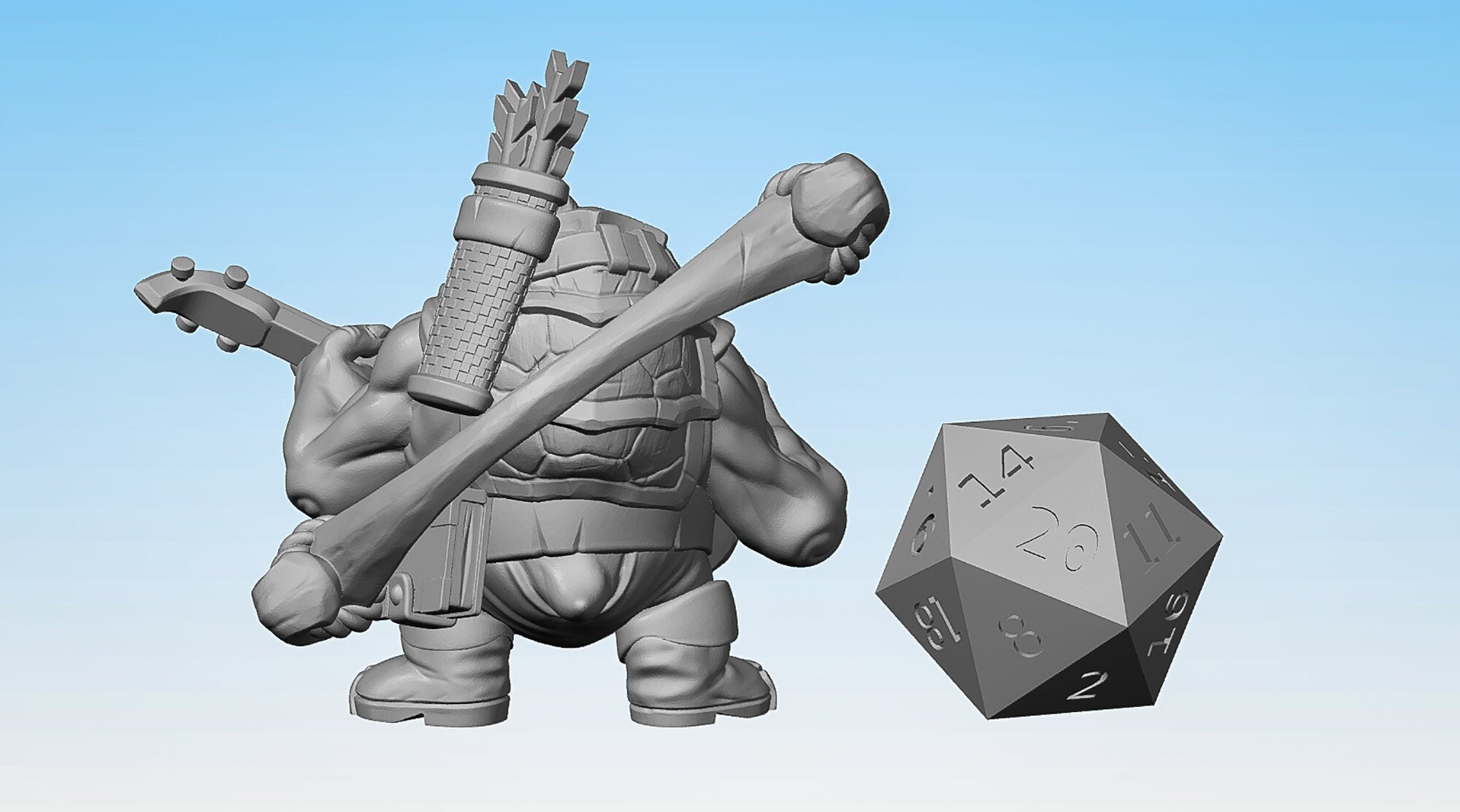 TORTLE "Bard" | Dungeons and Dragons | DnD | Pathfinder | Tabletop | RPG | Hero Size | 28 mm-Role Playing Miniatures