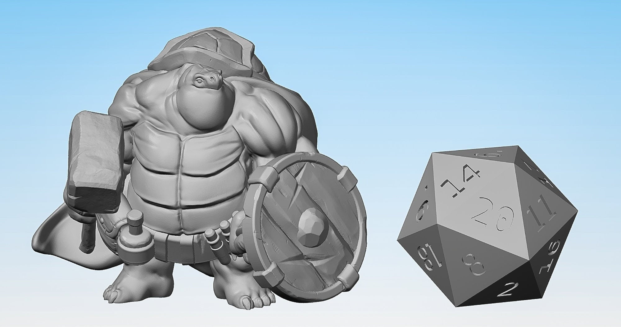 TORTLE "Cleric" | Dungeons and Dragons | DnD | Pathfinder | Tabletop | RPG | Hero Size | 28 mm-Role Playing Miniatures