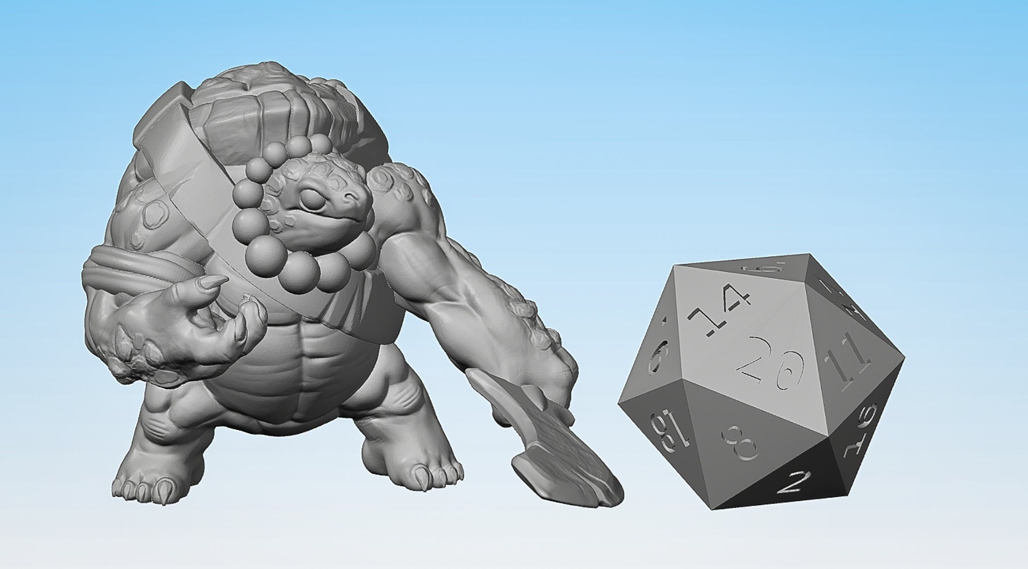TORTLE "Glaive" | Dungeons and Dragons | DnD | Pathfinder | Tabletop | RPG | Hero Size | 28 mm-Role Playing Miniatures