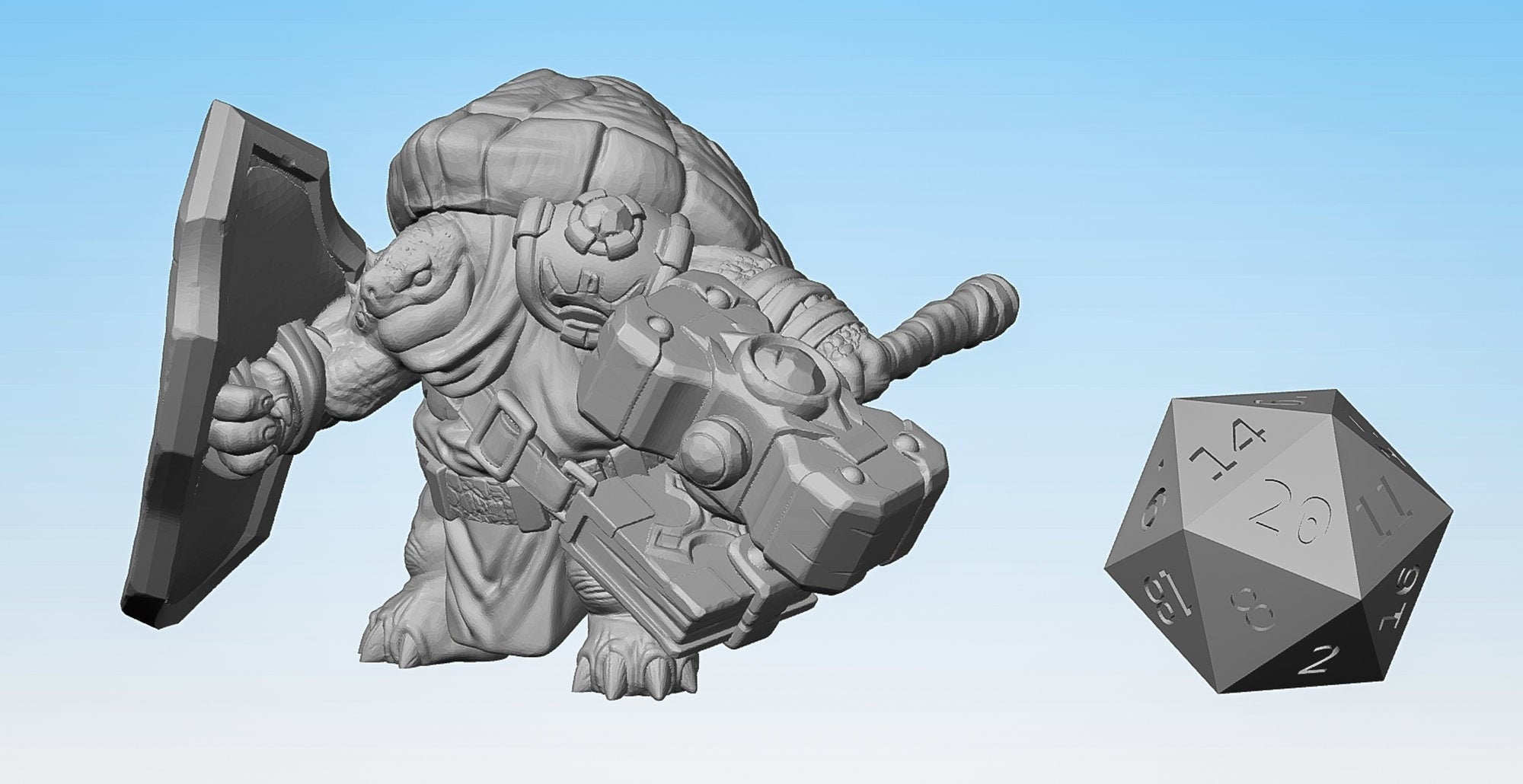 TORTLE "Paladin Warrior" | Dungeons and Dragons | DnD | Pathfinder | Tabletop | RPG | Hero Size | 28 mm-Role Playing Miniatures