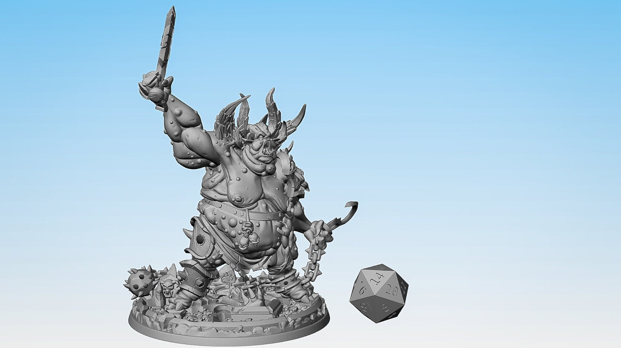 FIEND "Ongroth" | Dungeons and Dragons | DnD | Pathfinder | Tabletop | RPG | Hero Size | 28 mm-Role Playing Miniatures