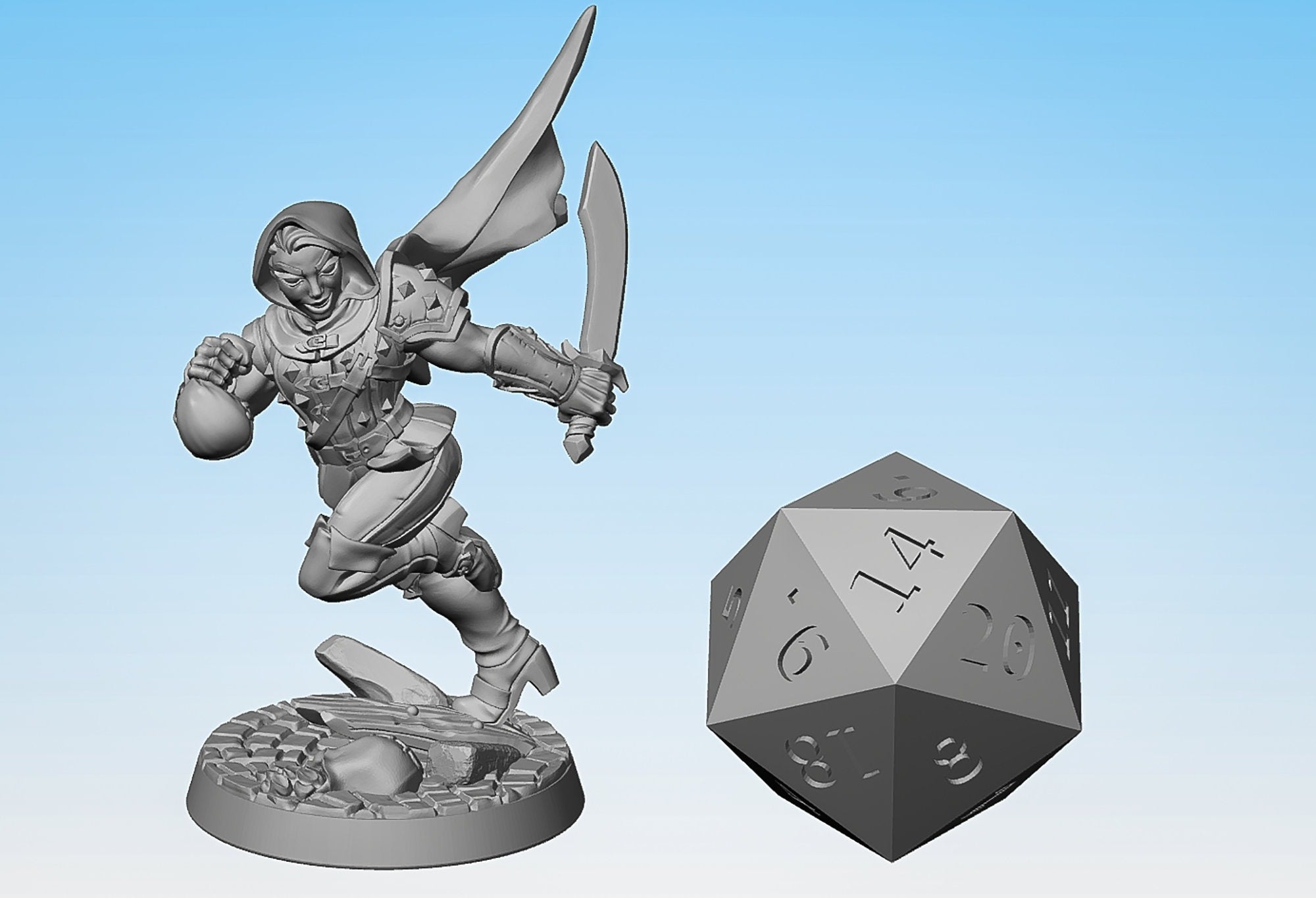 BANDIT THIEF "Adept Thief D" | Dungeons and Dragons | DnD | Pathfinder | Tabletop | RPG | Hero Size | 28 mm-Role Playing Miniatures