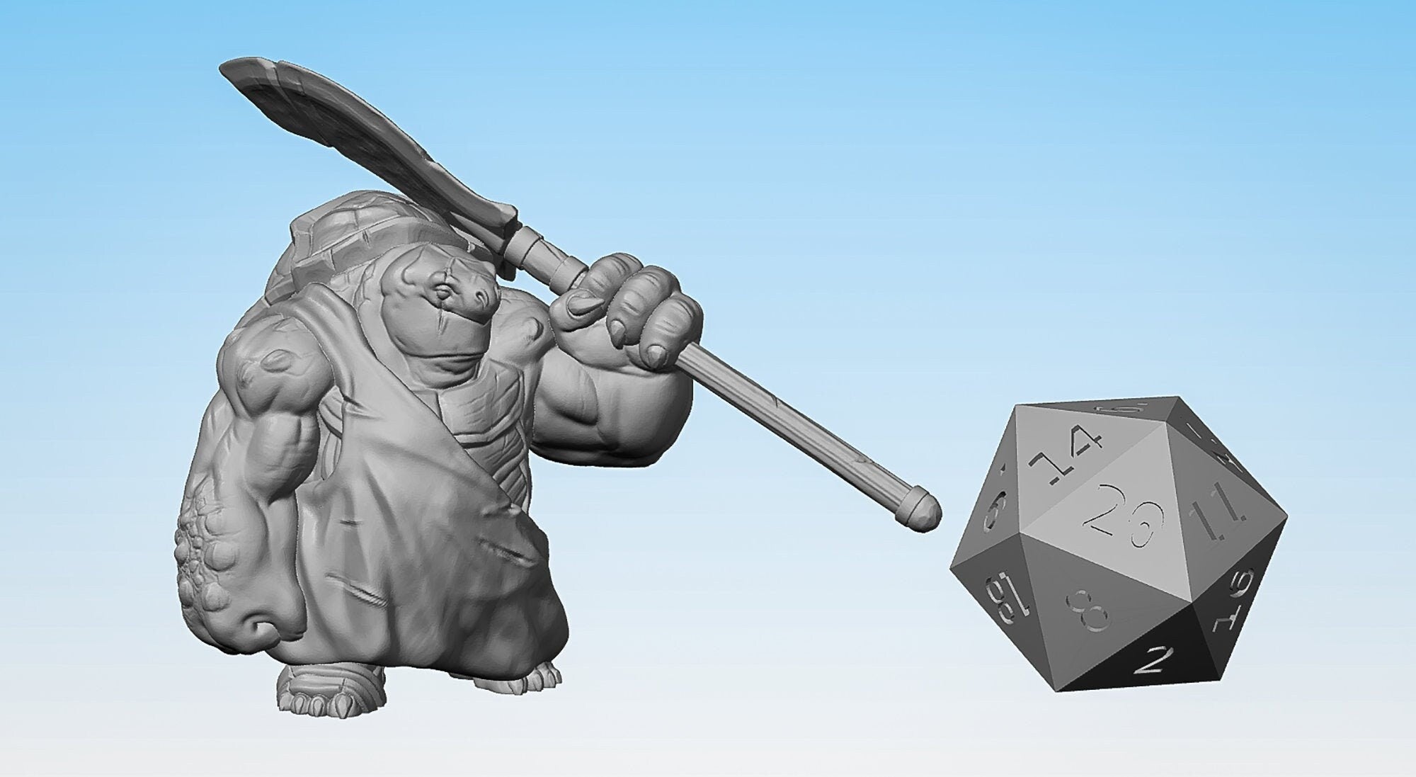 TORTLE "Polearm" | Dungeons and Dragons | DnD | Pathfinder | Tabletop | RPG | Hero Size | 28 mm-Role Playing Miniatures