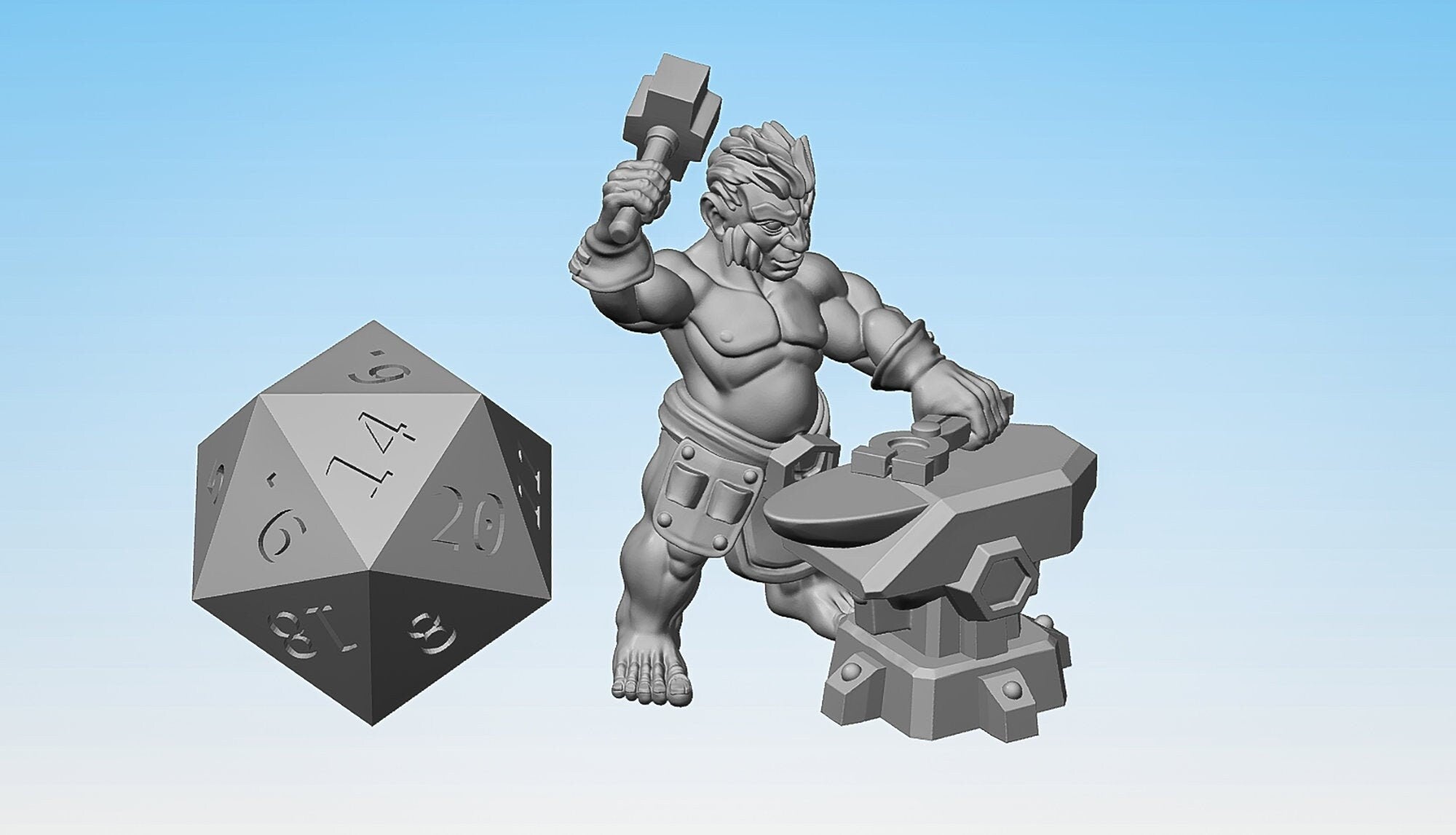 DWARF BLACKSMITH "Forgebrother" | Dungeons and Dragons | DnD | Pathfinder | Tabletop | RPG | Hero Size | 28 mm-Role Playing Miniatures