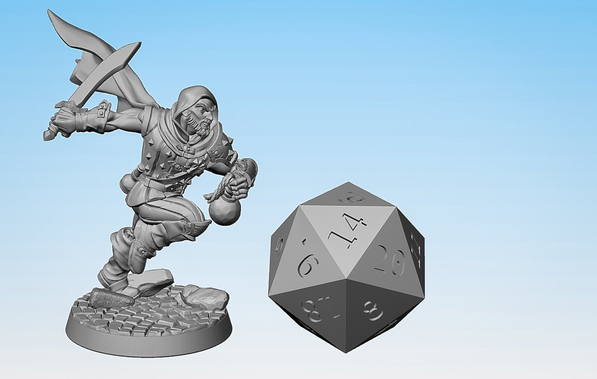 BANDIT THIEF "Adept Thief B" | Dungeons and Dragons | DnD | Pathfinder | Tabletop | RPG | Hero Size | 28 mm-Role Playing Miniatures