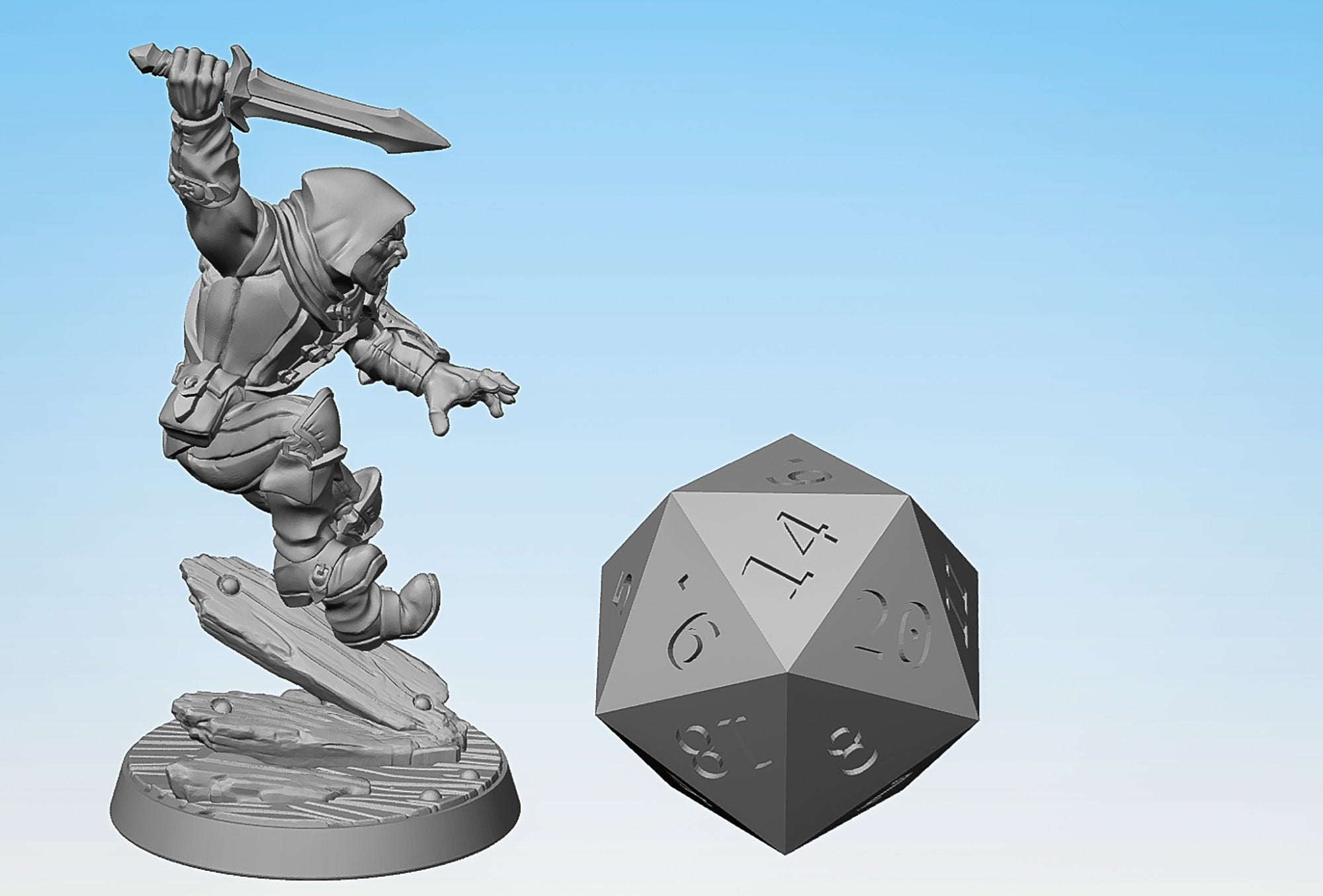 BANDIT THIEF "Adept Thief C" | Dungeons and Dragons | DnD | Pathfinder | Tabletop | RPG | Hero Size | 28 mm-Role Playing Miniatures