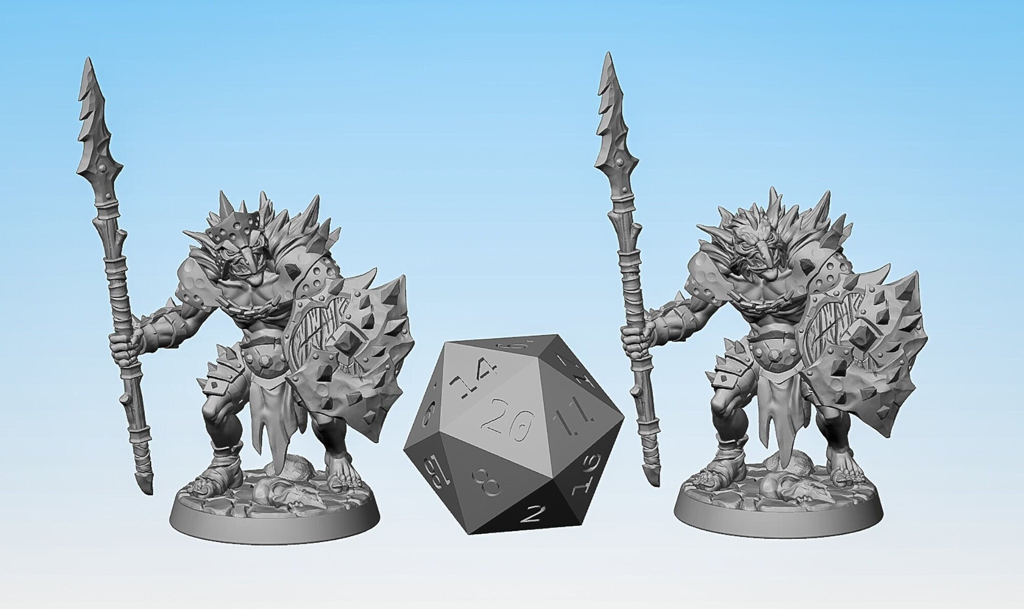 HOBGOBLIN "C" Spear & Shield | Dungeons and Dragons | DnD | Pathfinder | Tabletop | RPG | Hero Size | 28 mm-Role Playing Miniatures