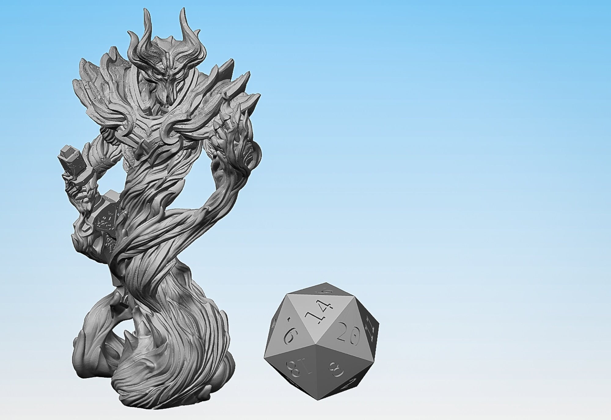 FIRE ELEMENTAL Armor bound | Dungeons and Dragons | DnD | Pathfinder | Tabletop | RPG | Hero Size | 28 mm-Role Playing Miniatures