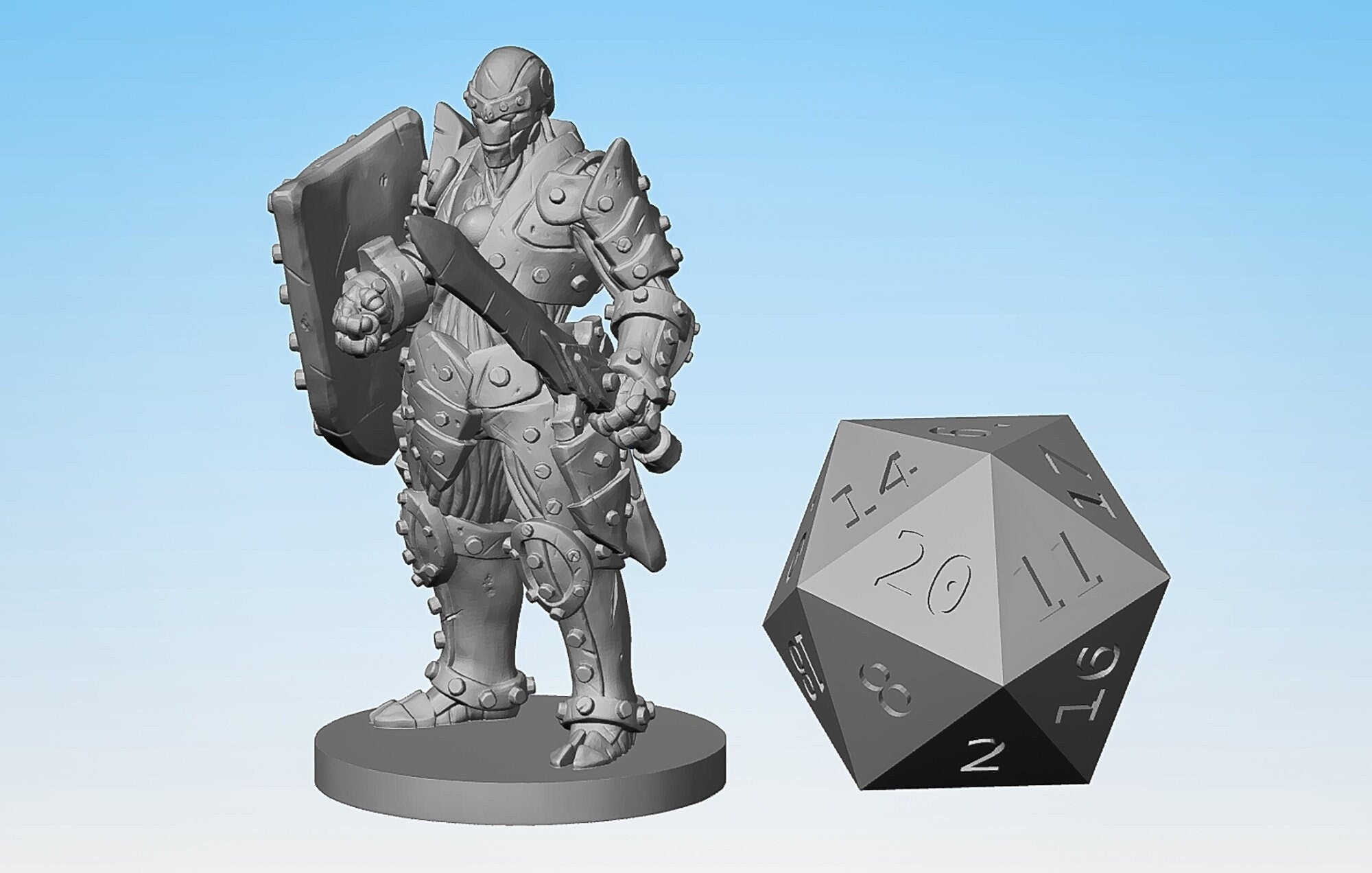 WARFORGE "Fighter Tank" | Dungeons and Dragons | | DnD | Pathfinder | Tabletop | RPG | Hero Size | 28 mm-Role Playing Miniatures