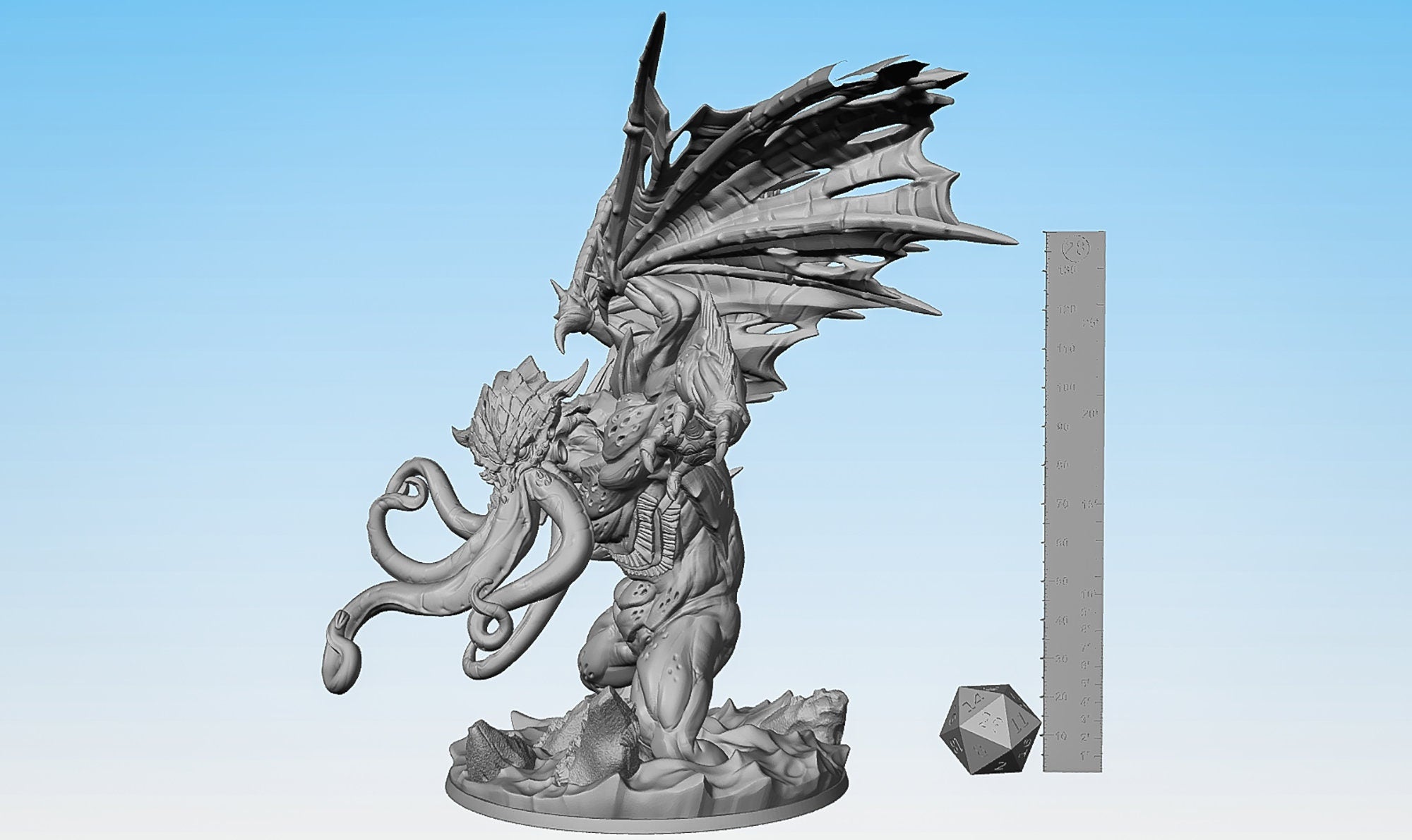 BOSS "CTHULHU" Avatar of Holmuran | Dungeons and Dragons | DnD | Pathfinder | Tabletop | RPG | Hero Size | 28 mm-Role Playing Miniatures