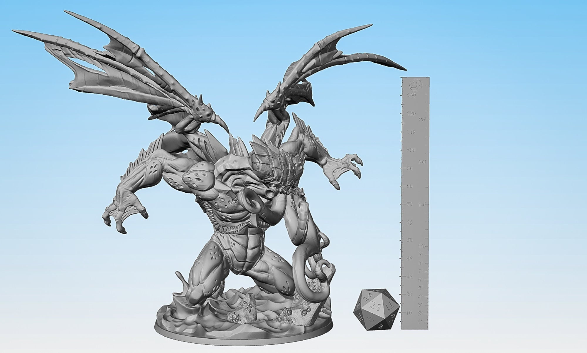 BOSS "CTHULHU" Avatar of Holmuran | Dungeons and Dragons | DnD | Pathfinder | Tabletop | RPG | Hero Size | 28 mm-Role Playing Miniatures