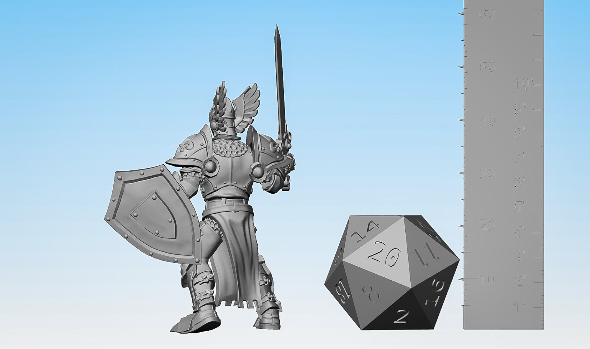 KNIGHT "Sword & Shield" #01-Role Playing Miniatures