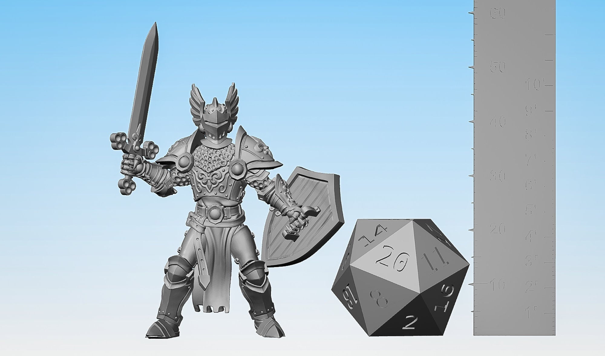 KNIGHT "Sword & Shield" #01-Role Playing Miniatures