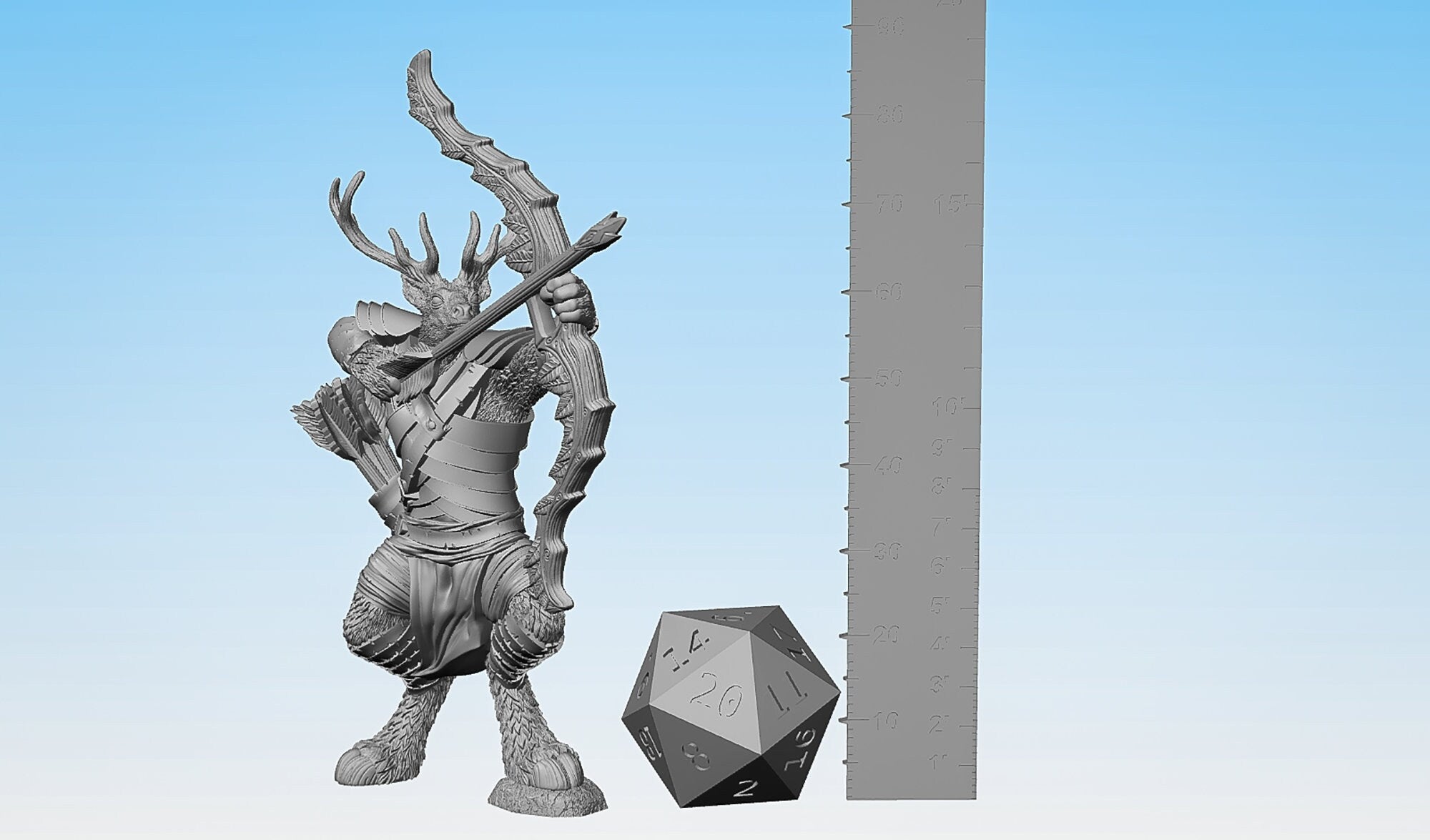 ELK FOLK "Ranger" | Dungeons and Dragons | | DnD | Pathfinder | Tabletop | RPG | Hero Size | 28 mm-Role Playing Miniatures