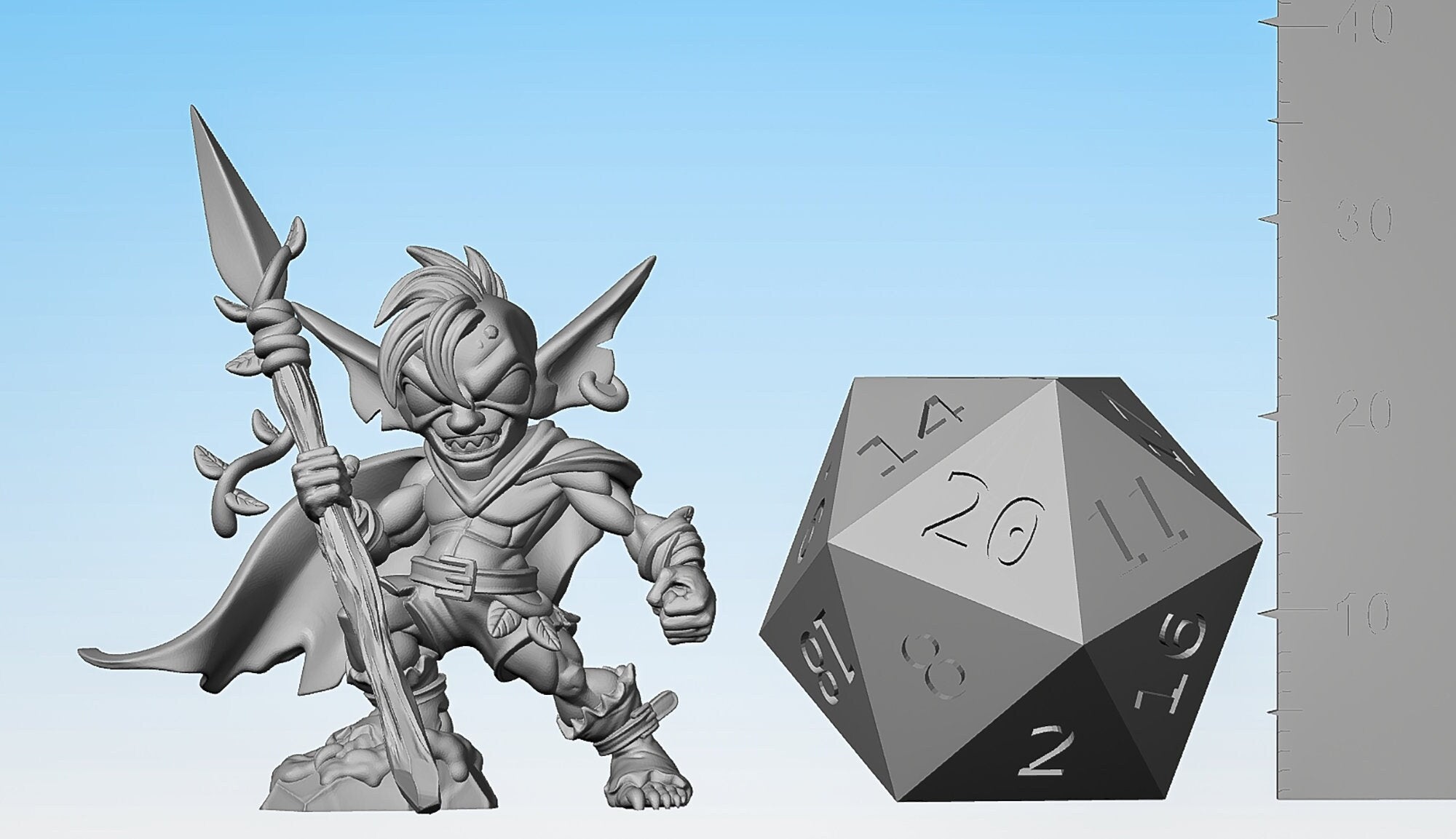 GOBLIN #01 "Spear Expert" | Dungeons and Dragons | DnD | Pathfinder | Tabletop | RPG | Hero Size | 28 mm-Role Playing Miniatures