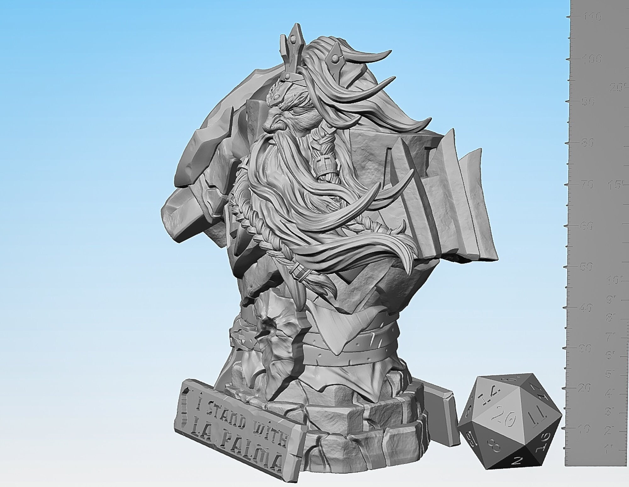 HEFESTO BUST "I Stand With La Palma" | Figurine | Collectors | Lord of the Rings | Dungeons & Dragons | Pathfinder | 3D Print | Hero Size-Figurines