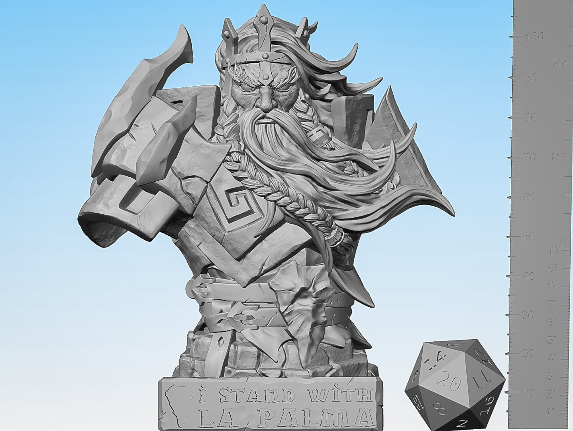 HEFESTO BUST "I Stand With La Palma" | Figurine | Collectors | Lord of the Rings | Dungeons & Dragons | Pathfinder | 3D Print | Hero Size-Figurines